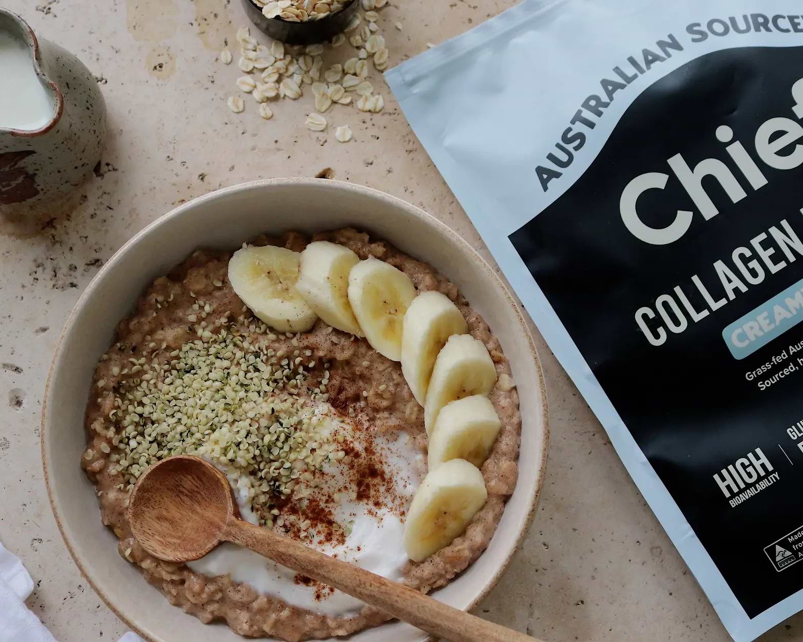 Creamy Cinnamon + Collagen Porridge - Chief Nutrition