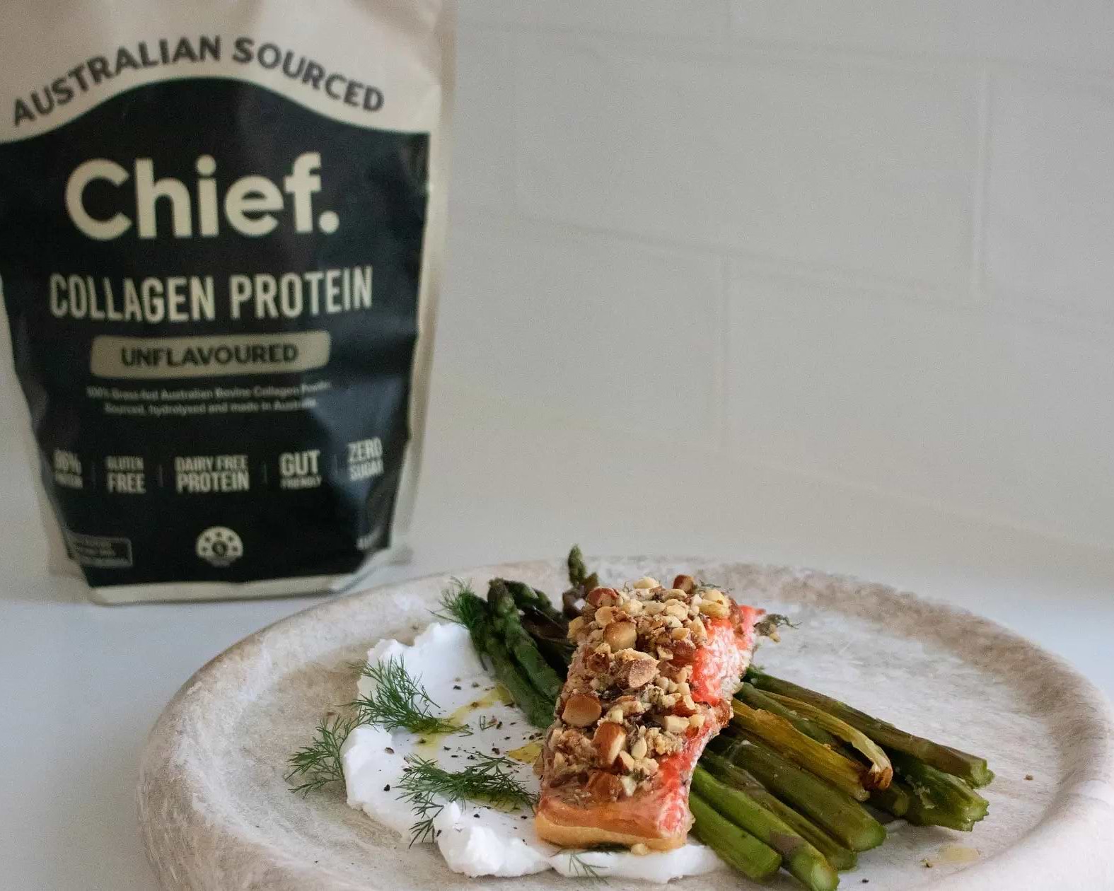 Crispy Collagen Crusted Salmon - Chief Nutrition