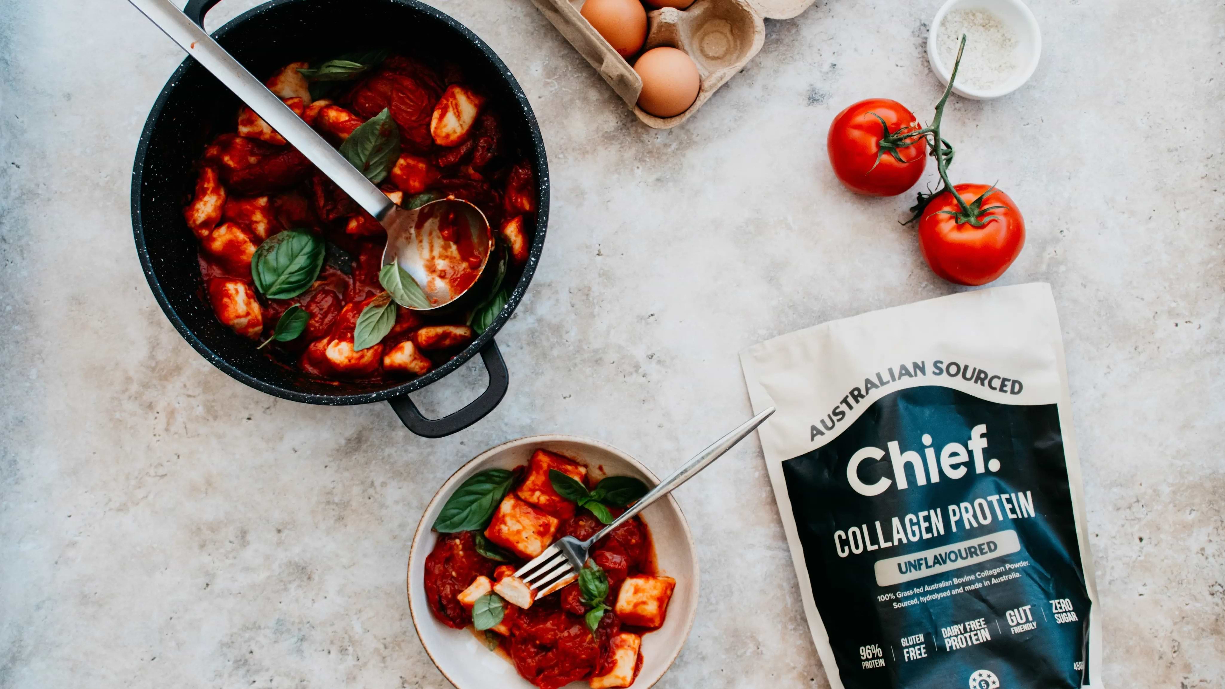 Easy GF Ricotta & Basil Gnocchi with Roasted Tomato Sauce - Chief Nutrition