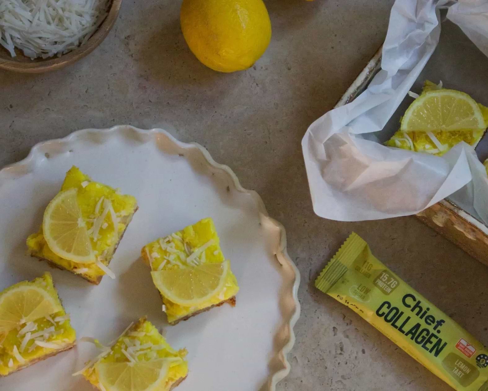 Gluten-free Lemon Tart Collagen Slice - Chief Nutrition