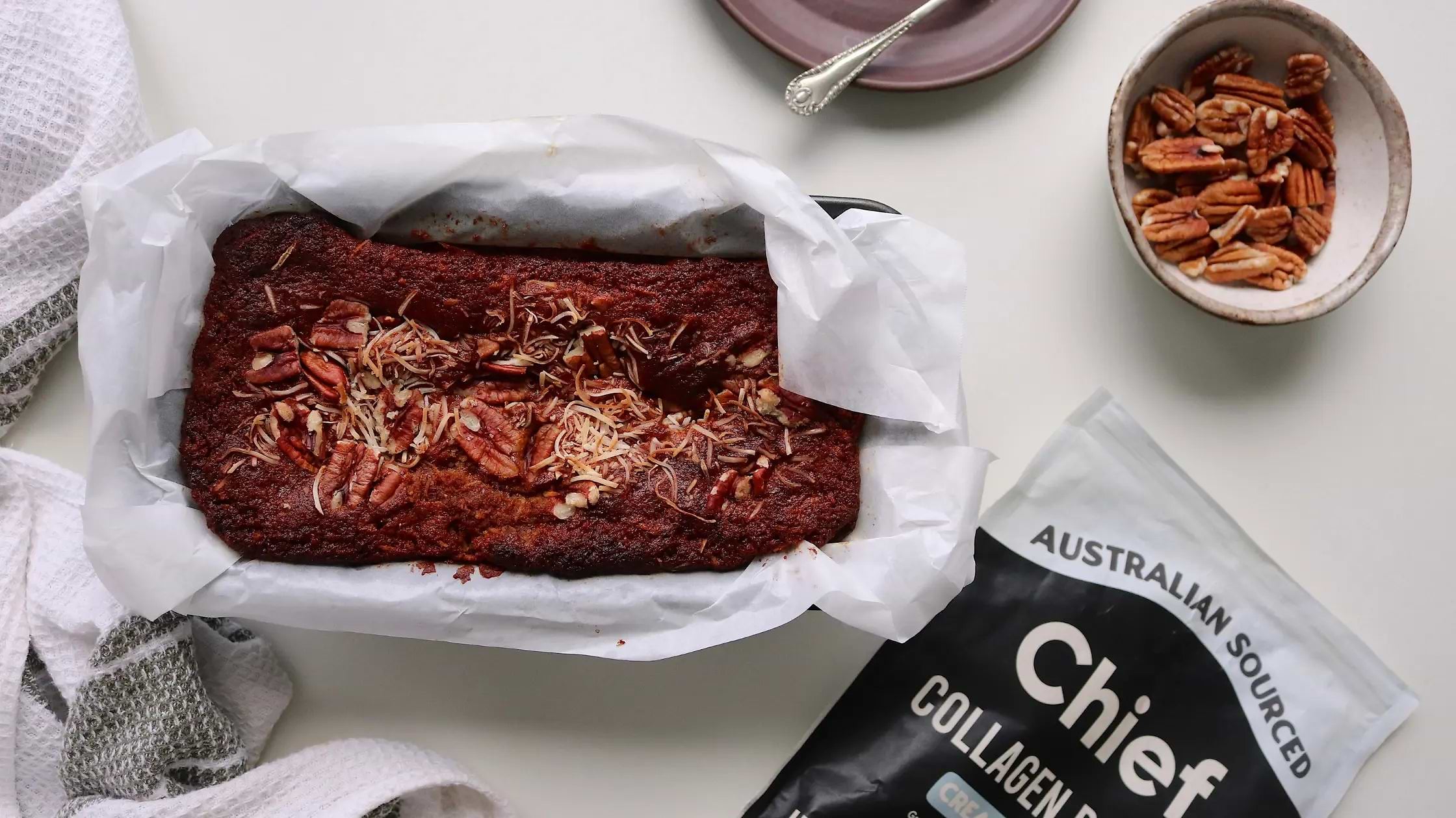 Gluten Free Collagen + Pecan Banana Bread - Chief Nutrition