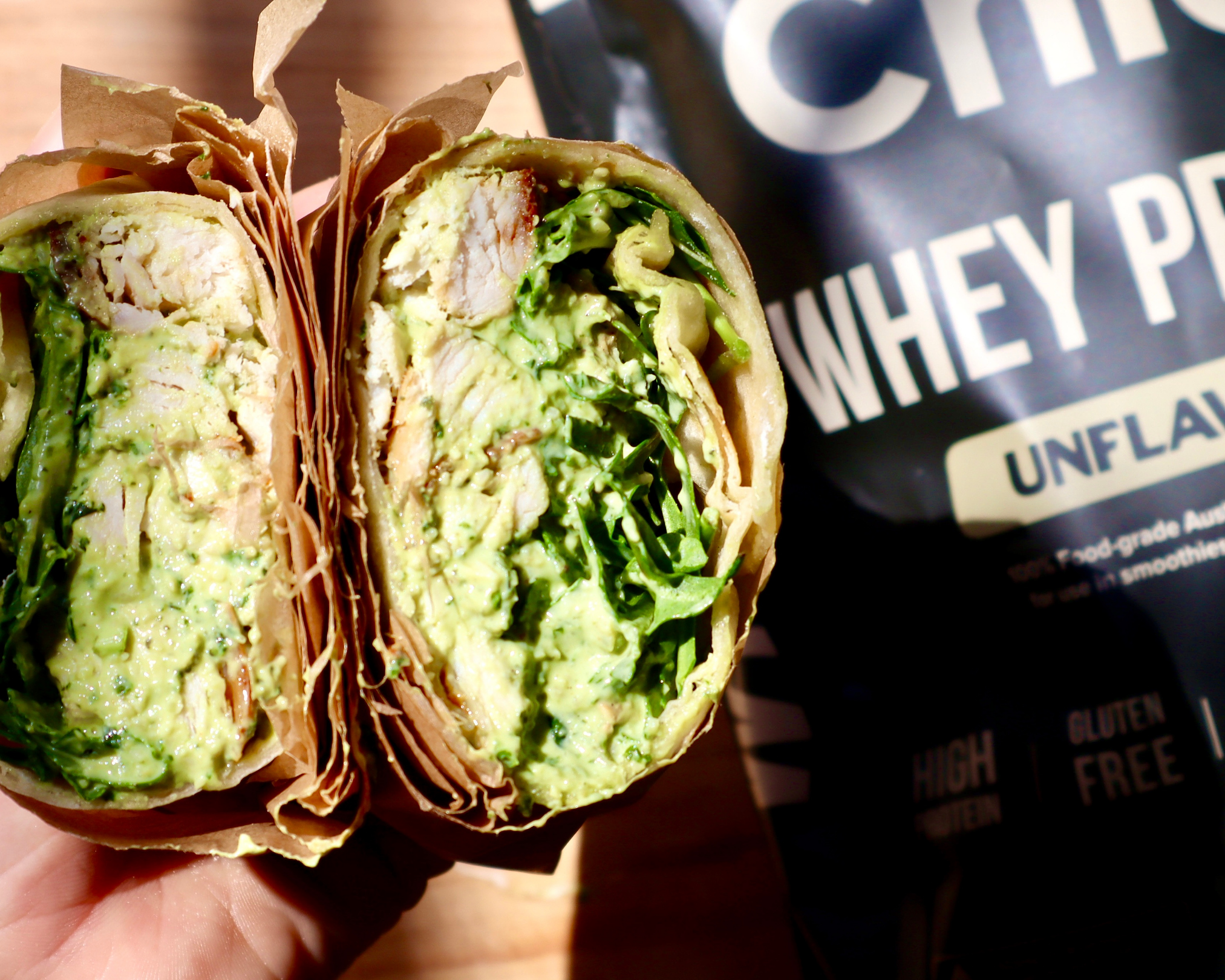 High Protein Pesto Chicken Wraps