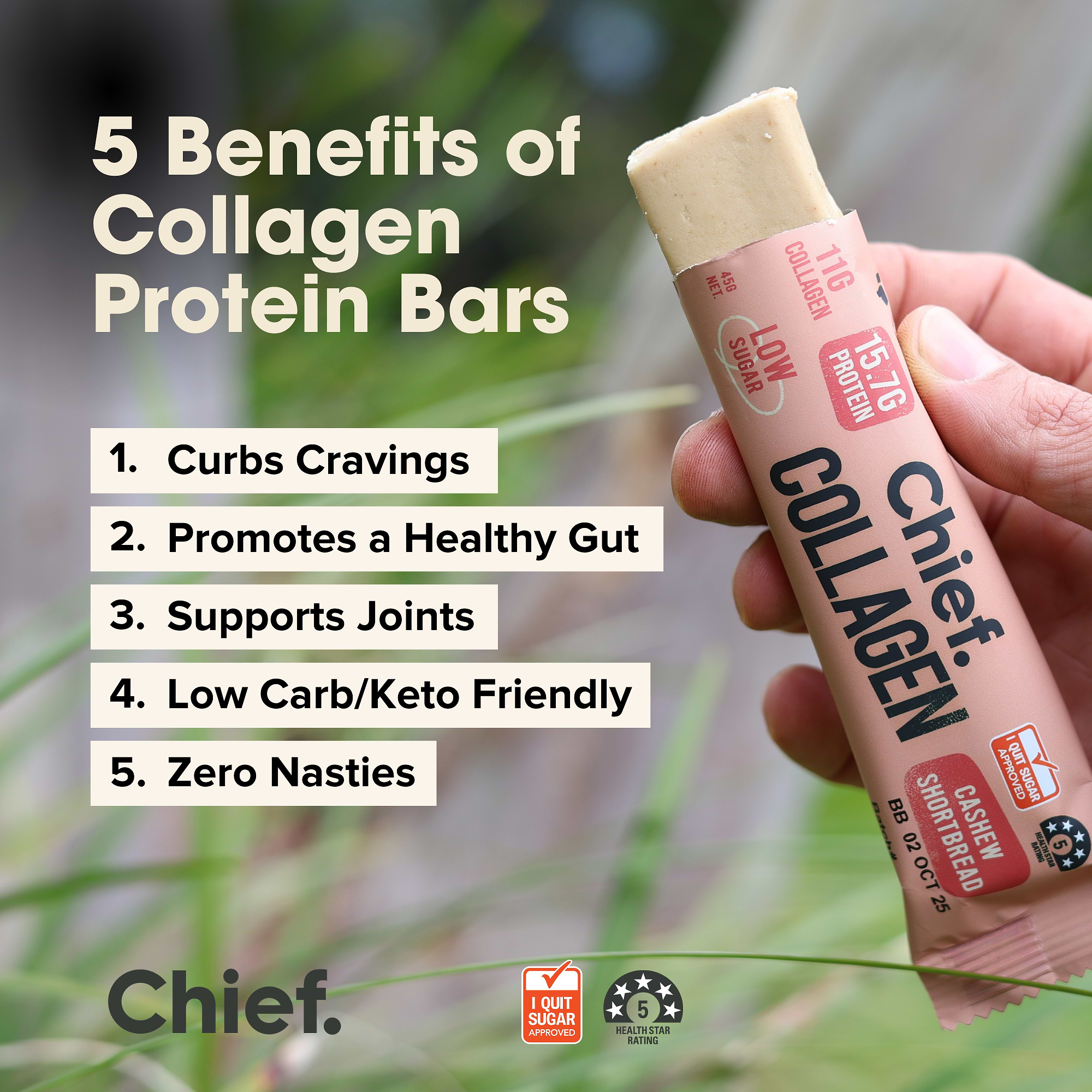 Collagen Protein Bar - Cashew Shortbread