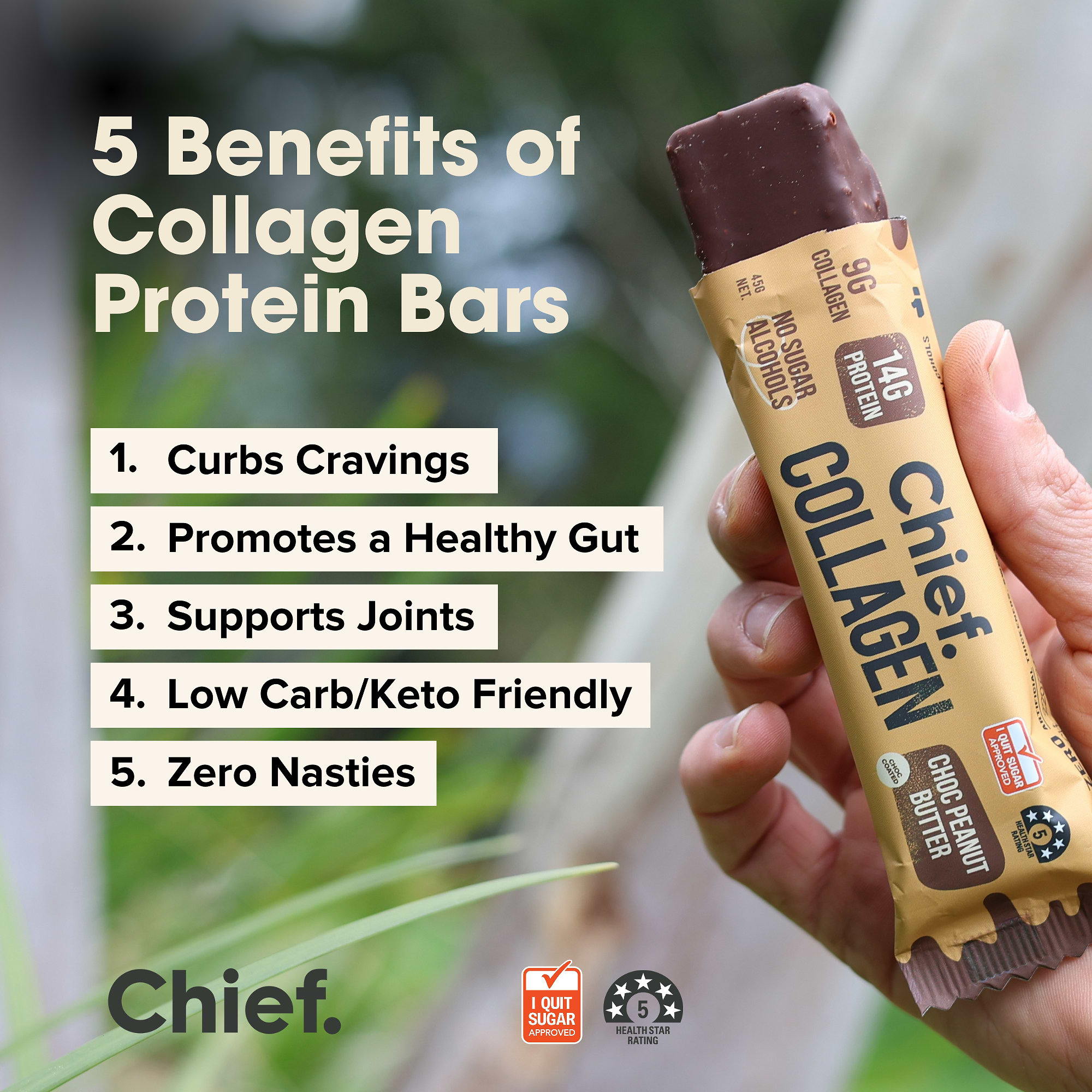 SHORT DATED Collagen Protein Bars - Choc Peanut
