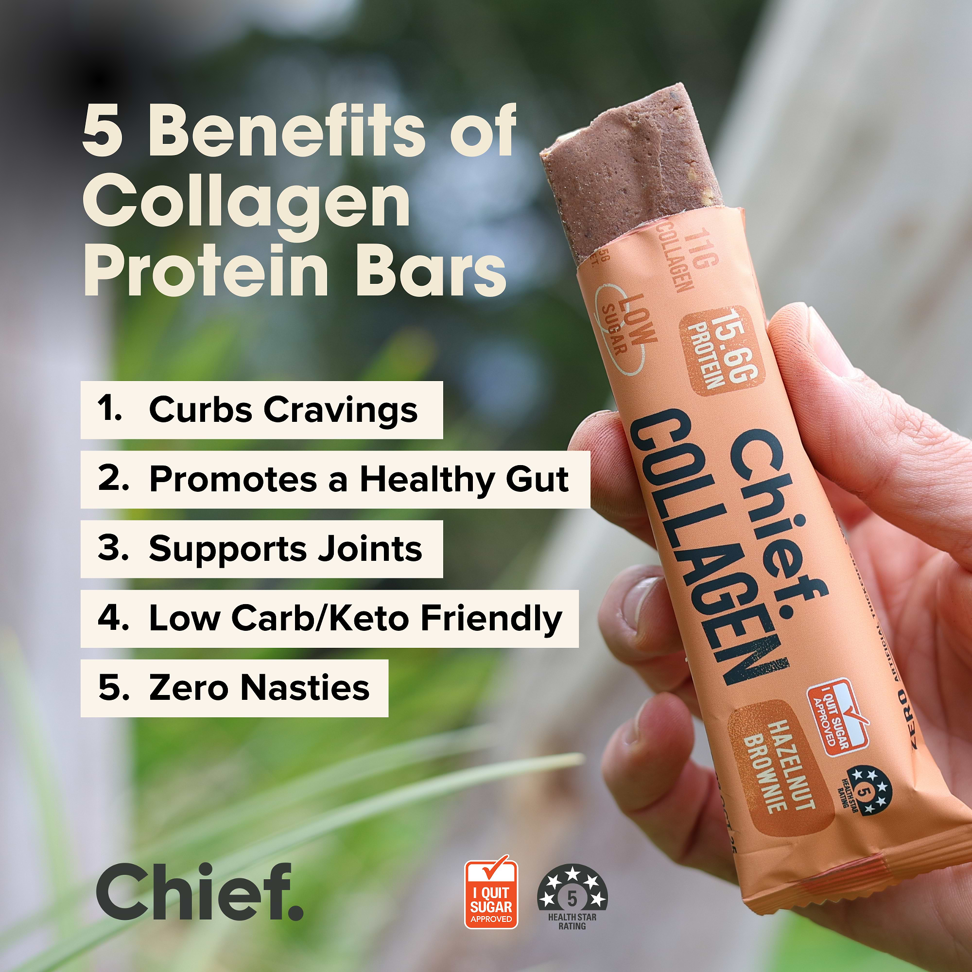 Collagen Protein Bars - Hazelnut Brownie (Batch Tested)