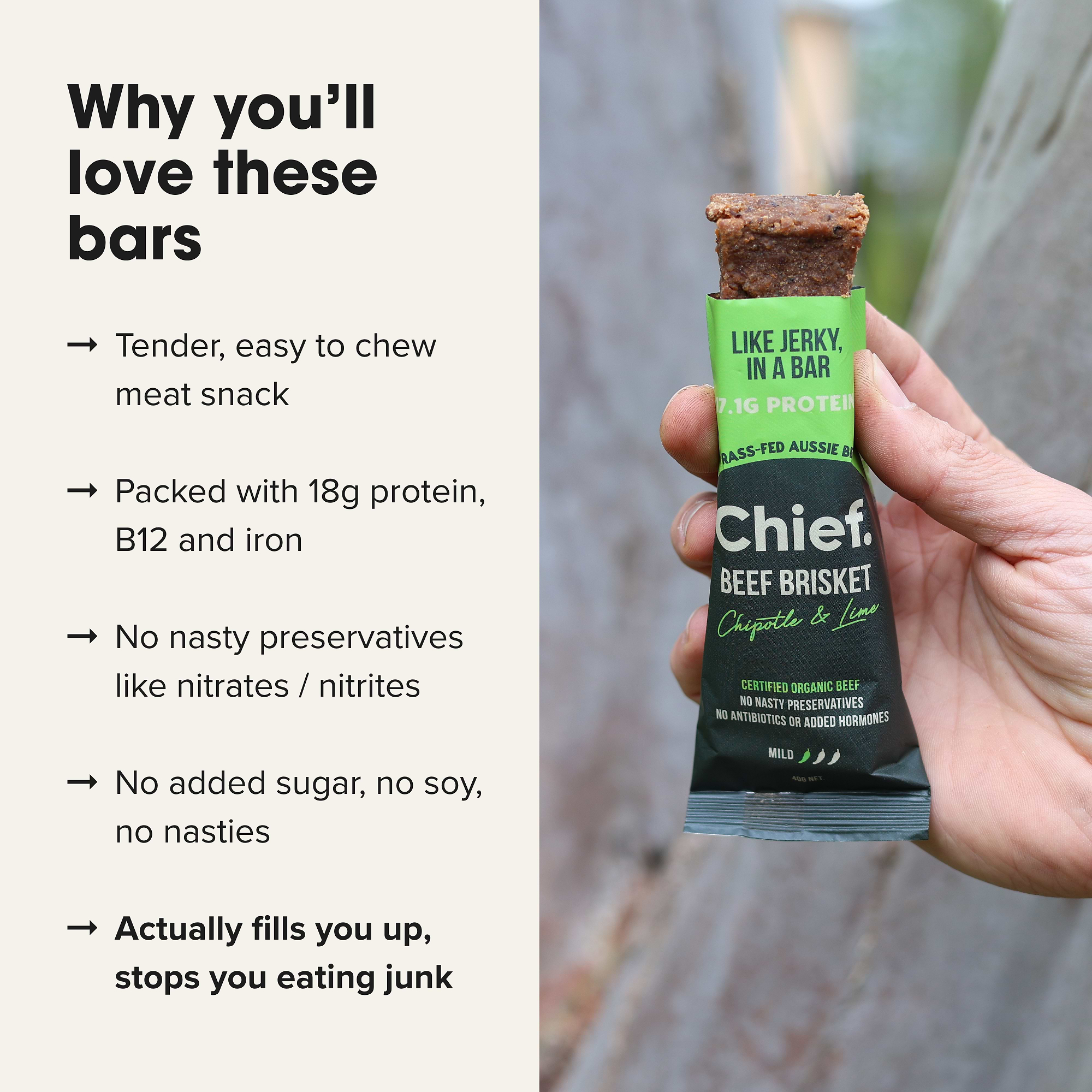 Organic Beef Bars - Mexican (Chipotle & Lime)