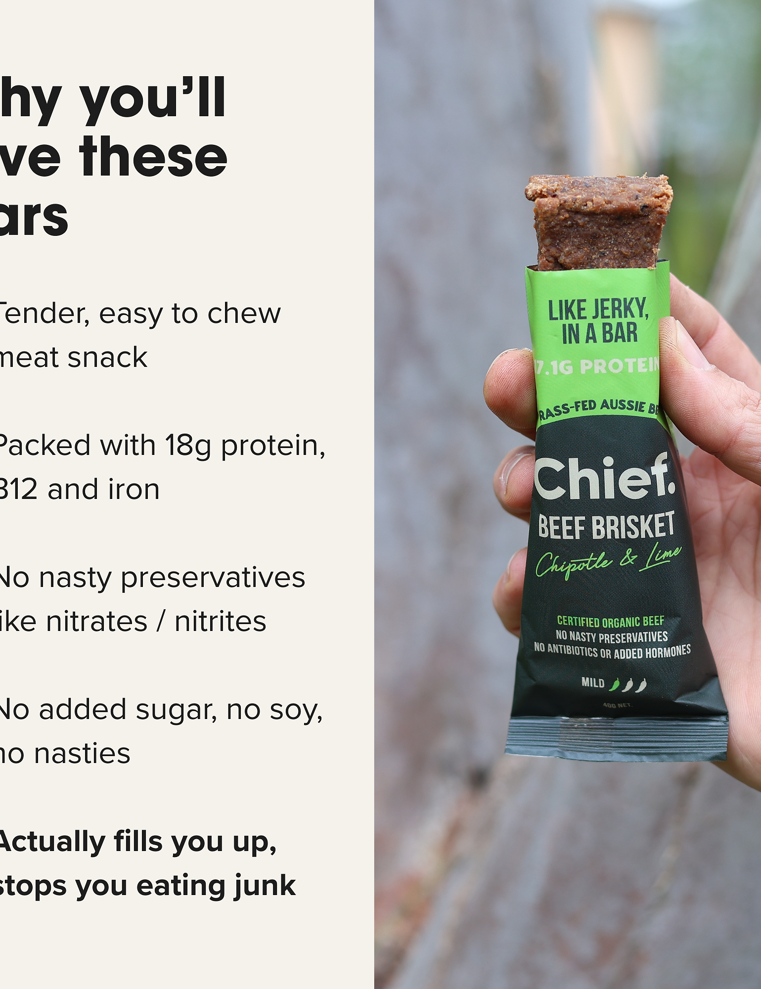 Organic Beef Bars - Mexican (Chipotle & Lime)