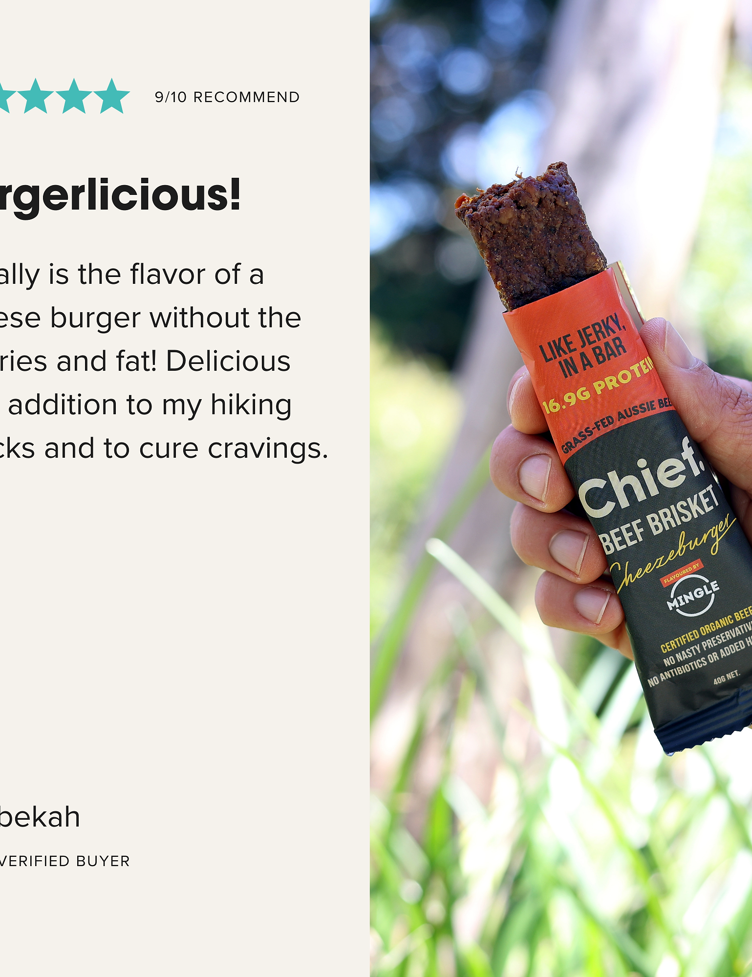 Organic Beef Bars - Cheezeburger