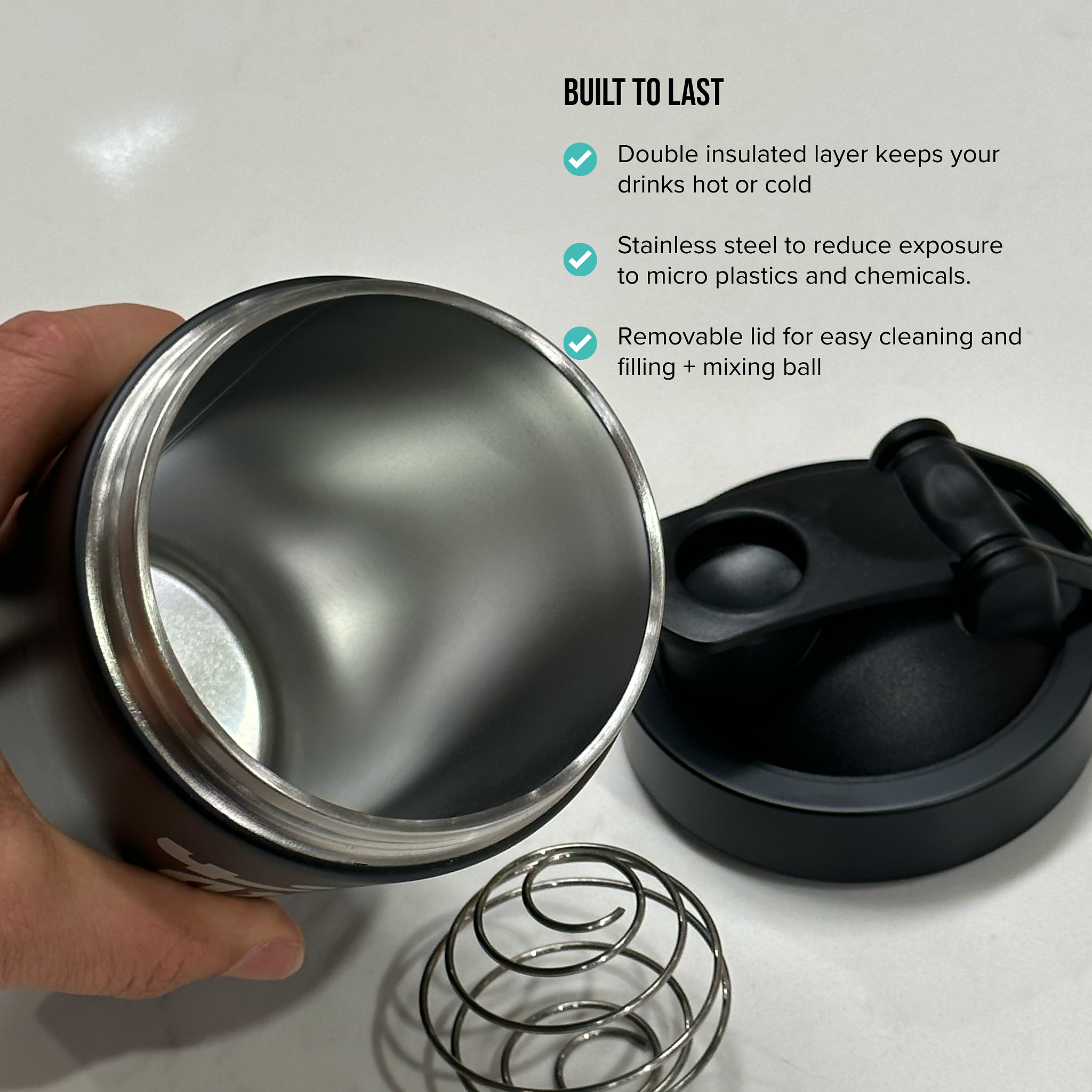Chief Stainless Steel Protein Shaker 500ml