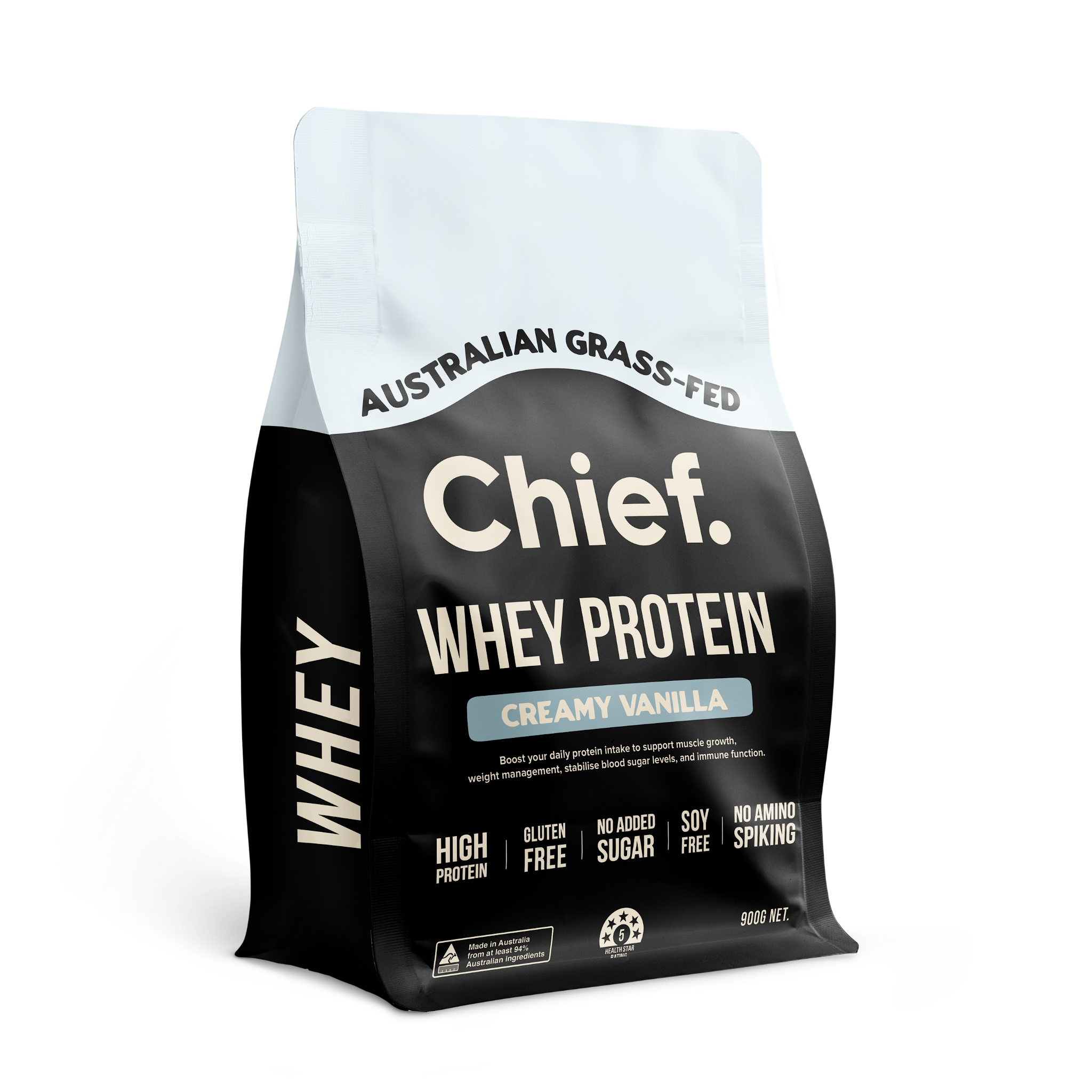 Grass-fed Whey Protein Powder - Unflavoured (30 serves) Chief Nutrition