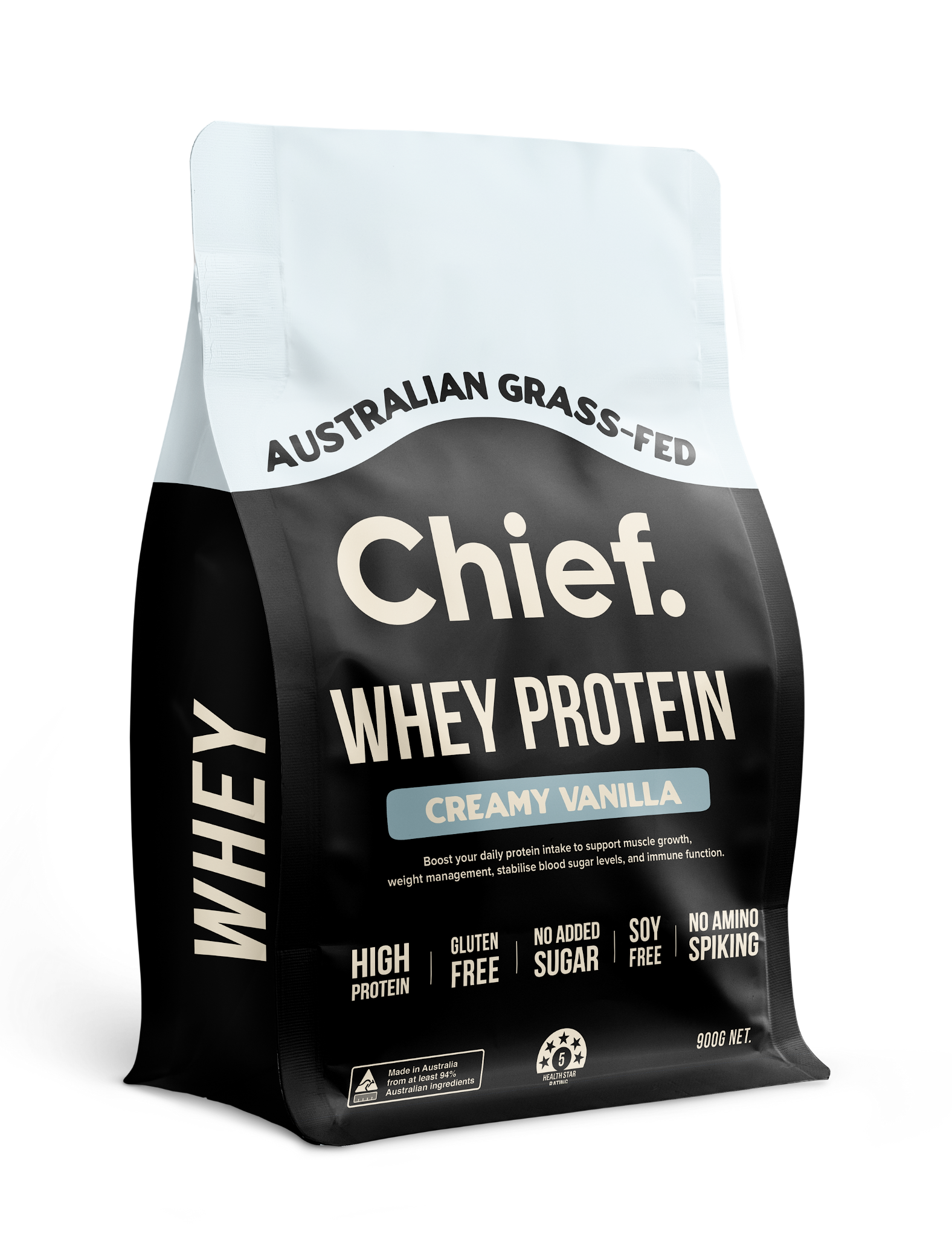 Grass-fed Whey Protein Powder - Creamy Vanilla
