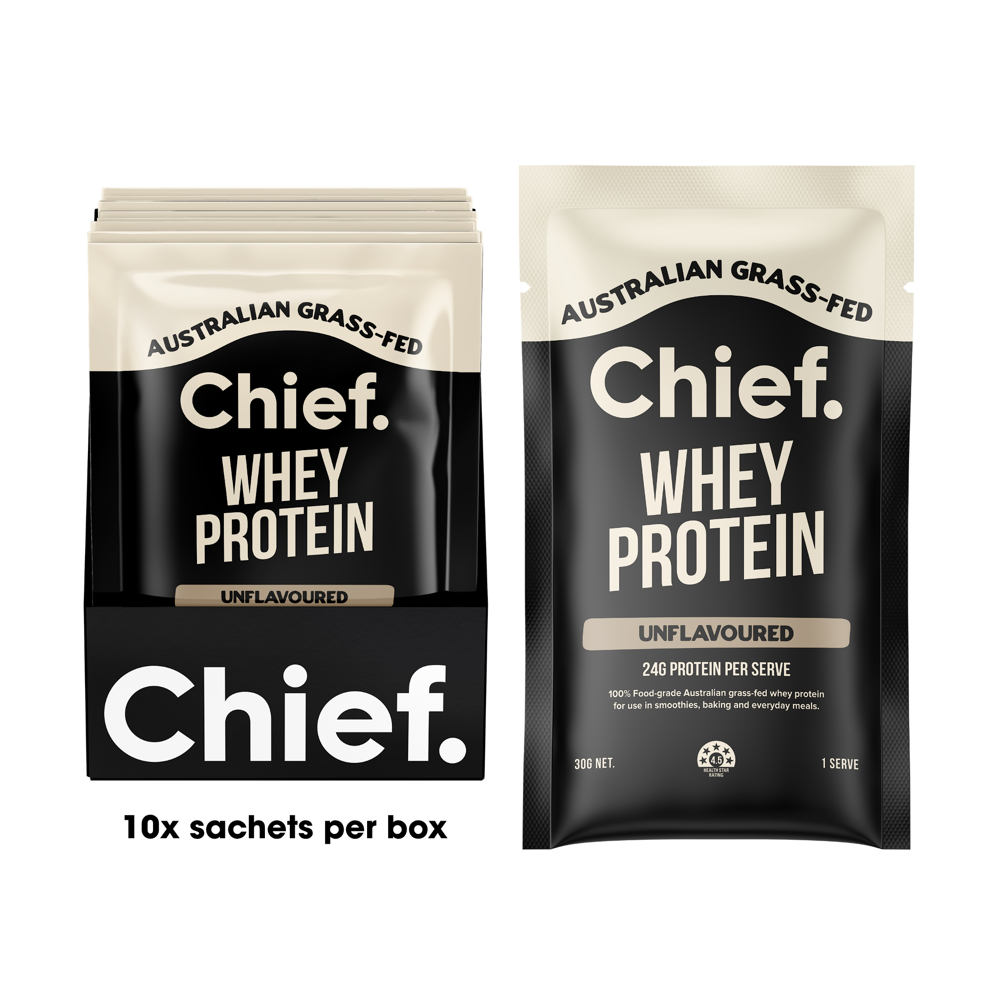 Grass-fed Whey Protein Powder - Unflavoured