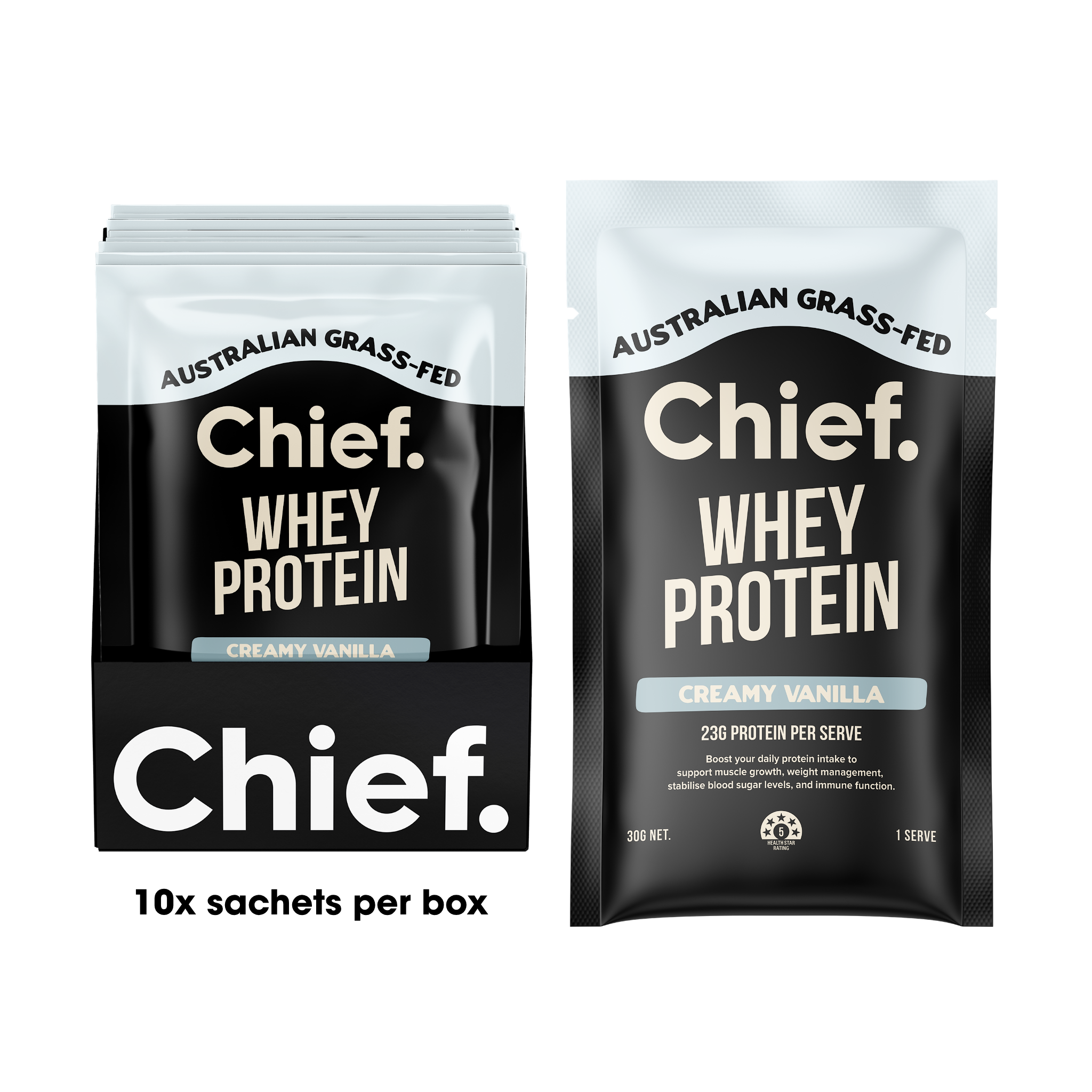 Grass-fed Whey Protein Powder - Creamy Vanilla