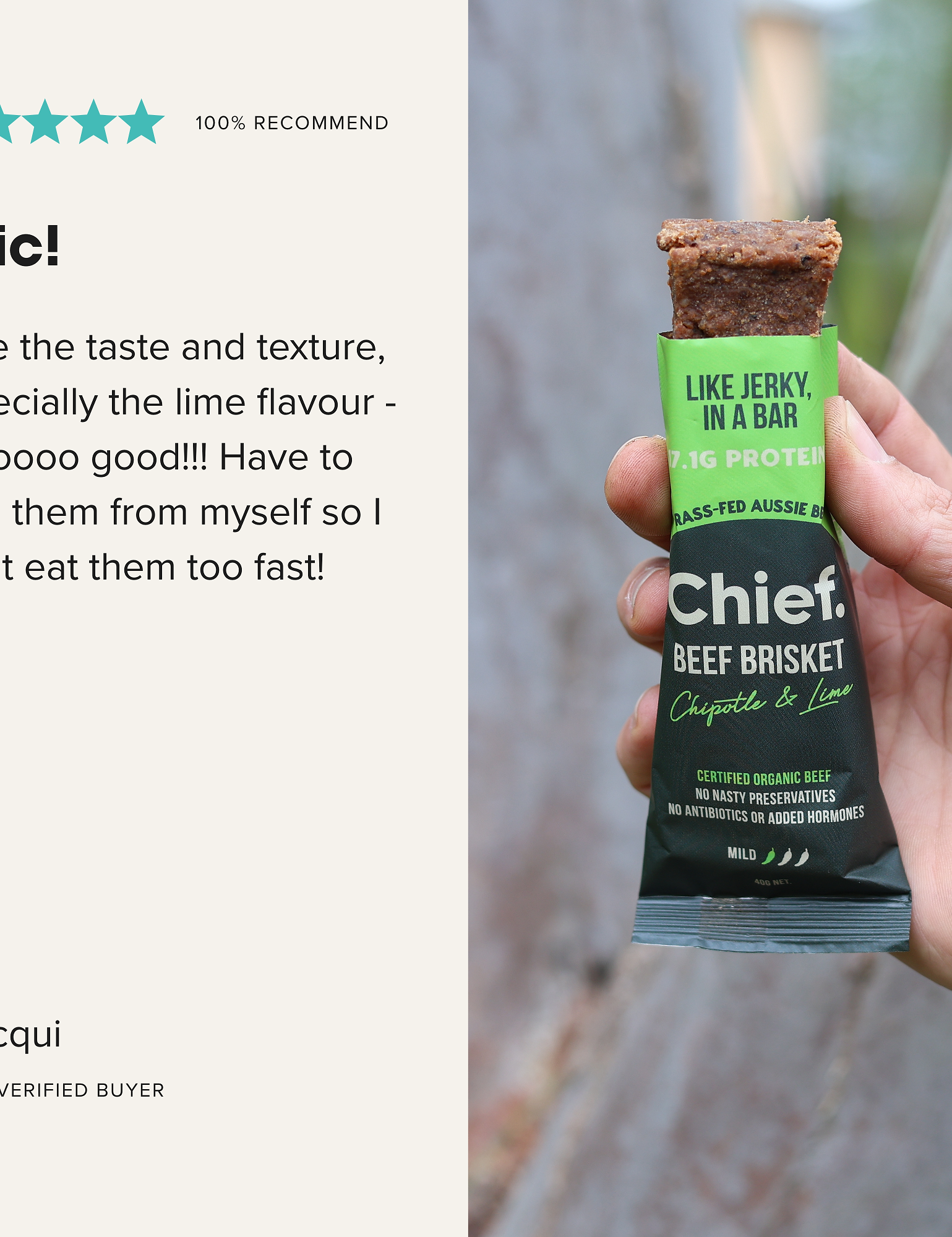 Organic Beef Bars - Mexican (Chipotle & Lime)