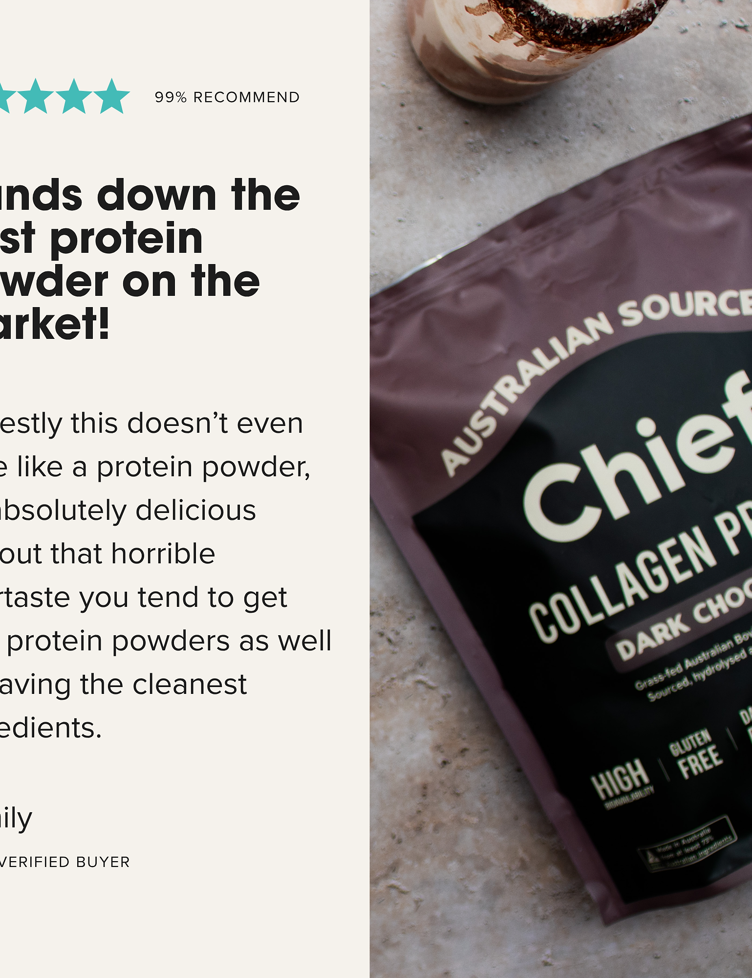 SHORT DATED Collagen Protein Powder - Dark Chocolate