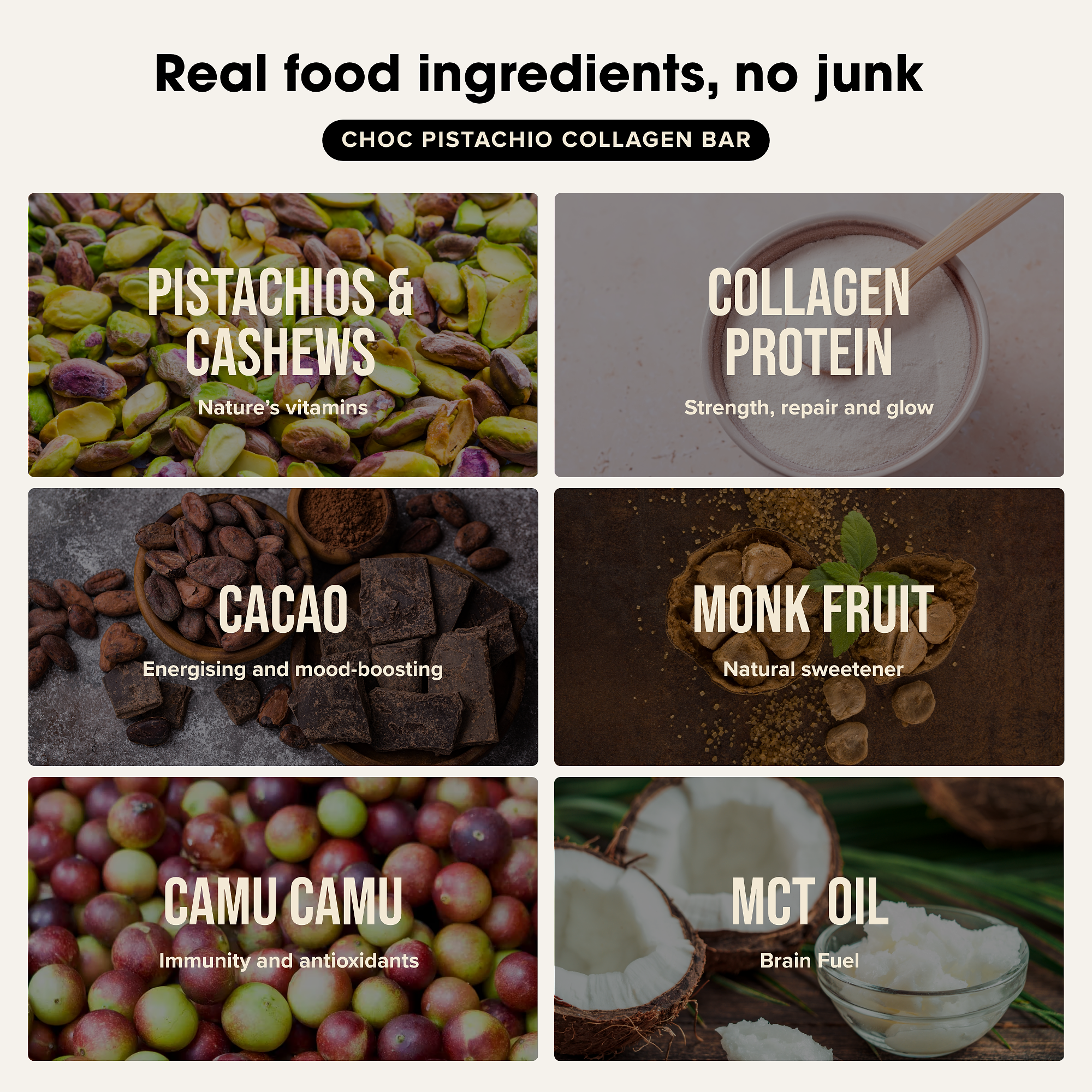 Collagen Protein Bars - Choc Pistachio