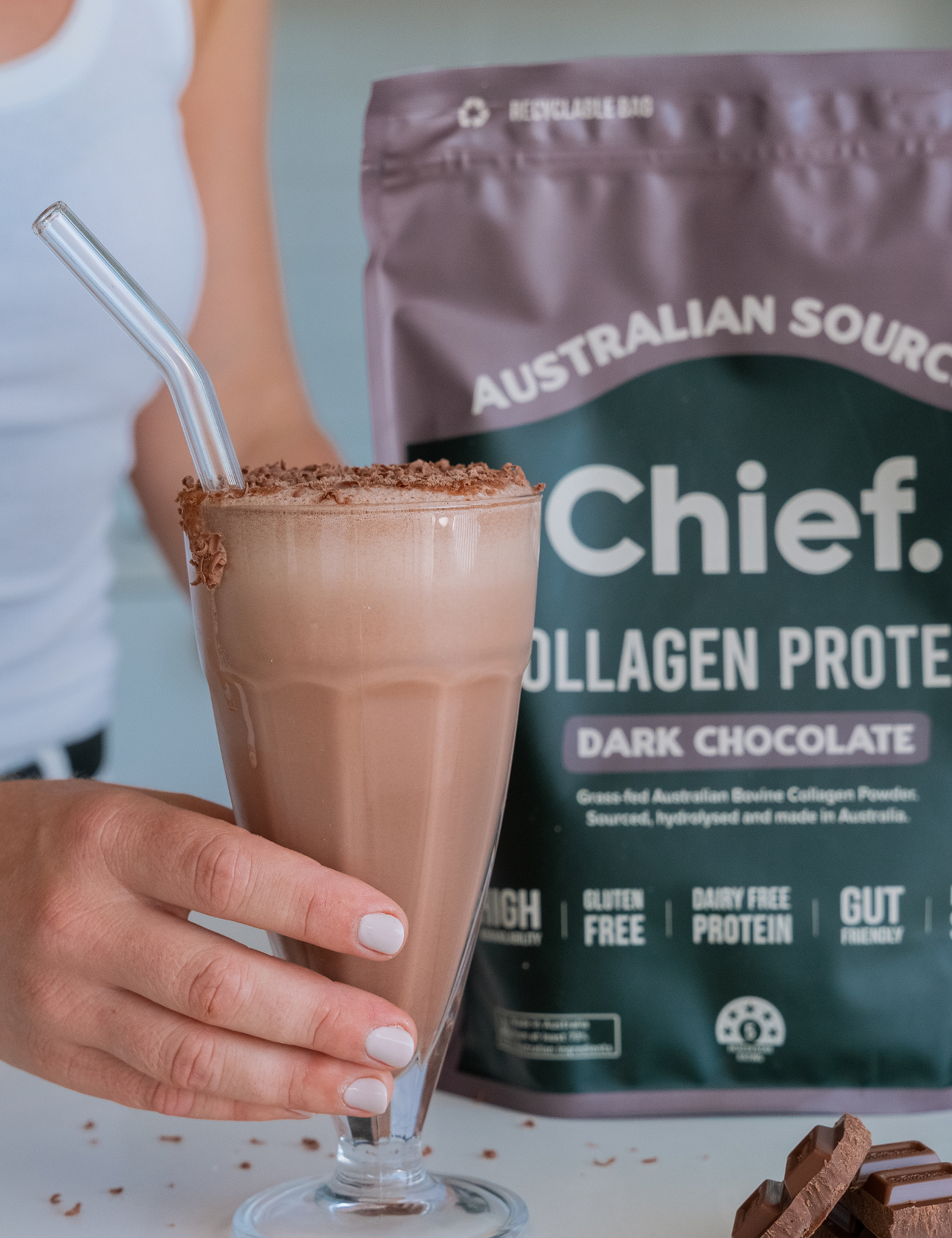 SHORT DATED Collagen Protein Powder - Dark Chocolate