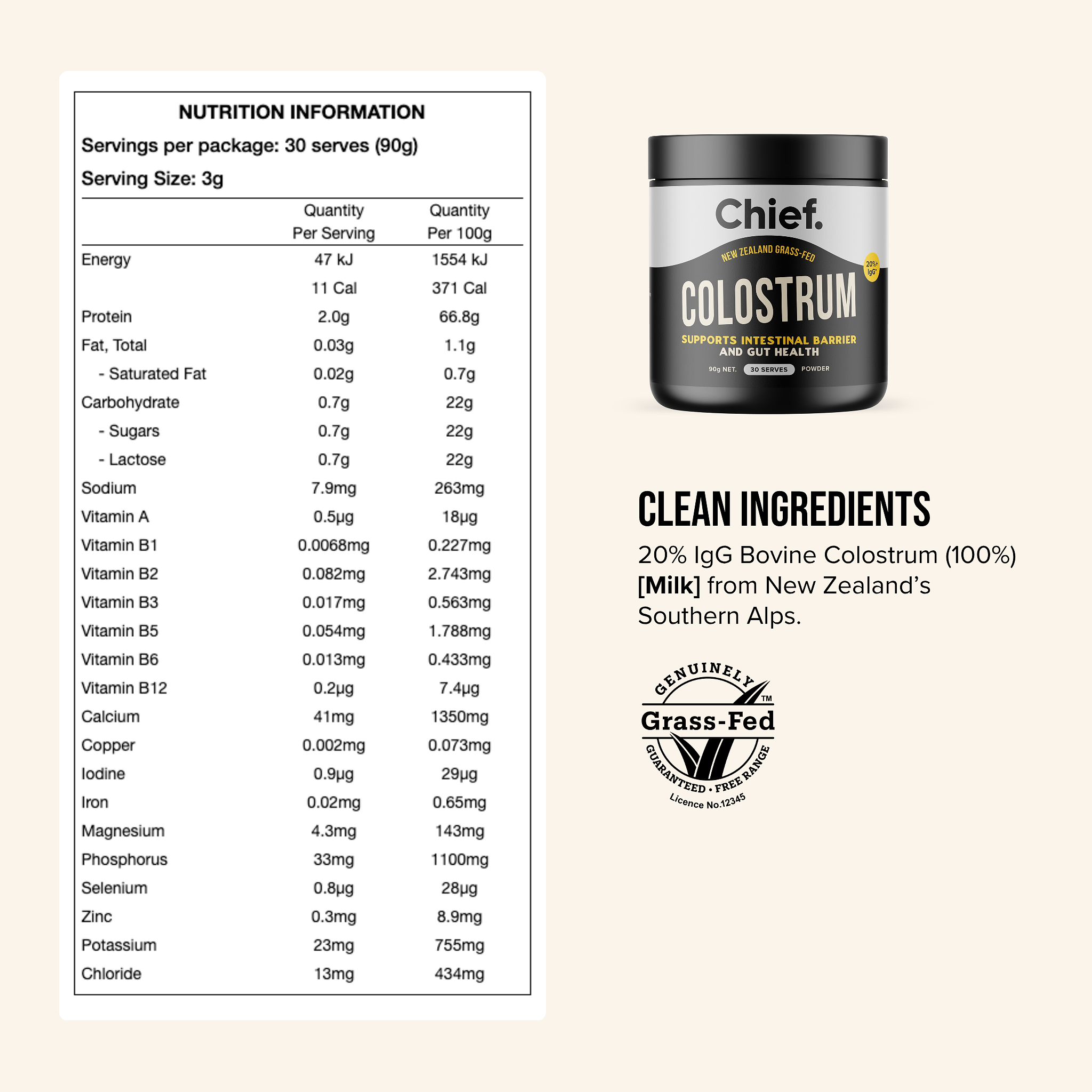 Gut Health Colostrum Powder 90g