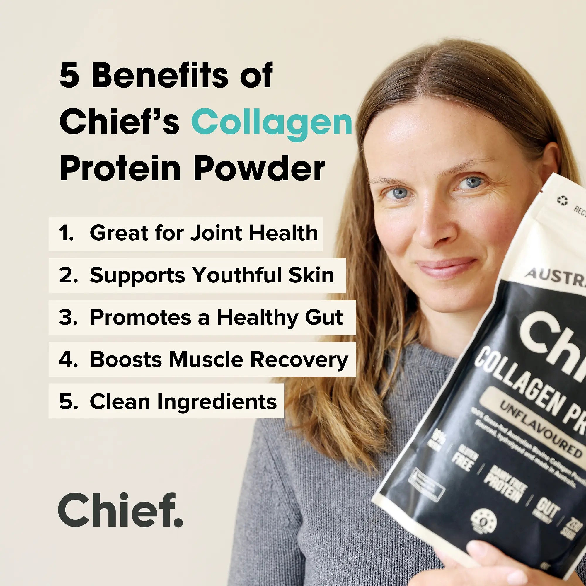Grass-fed Collagen Protein Powder - Unflavoured 300g