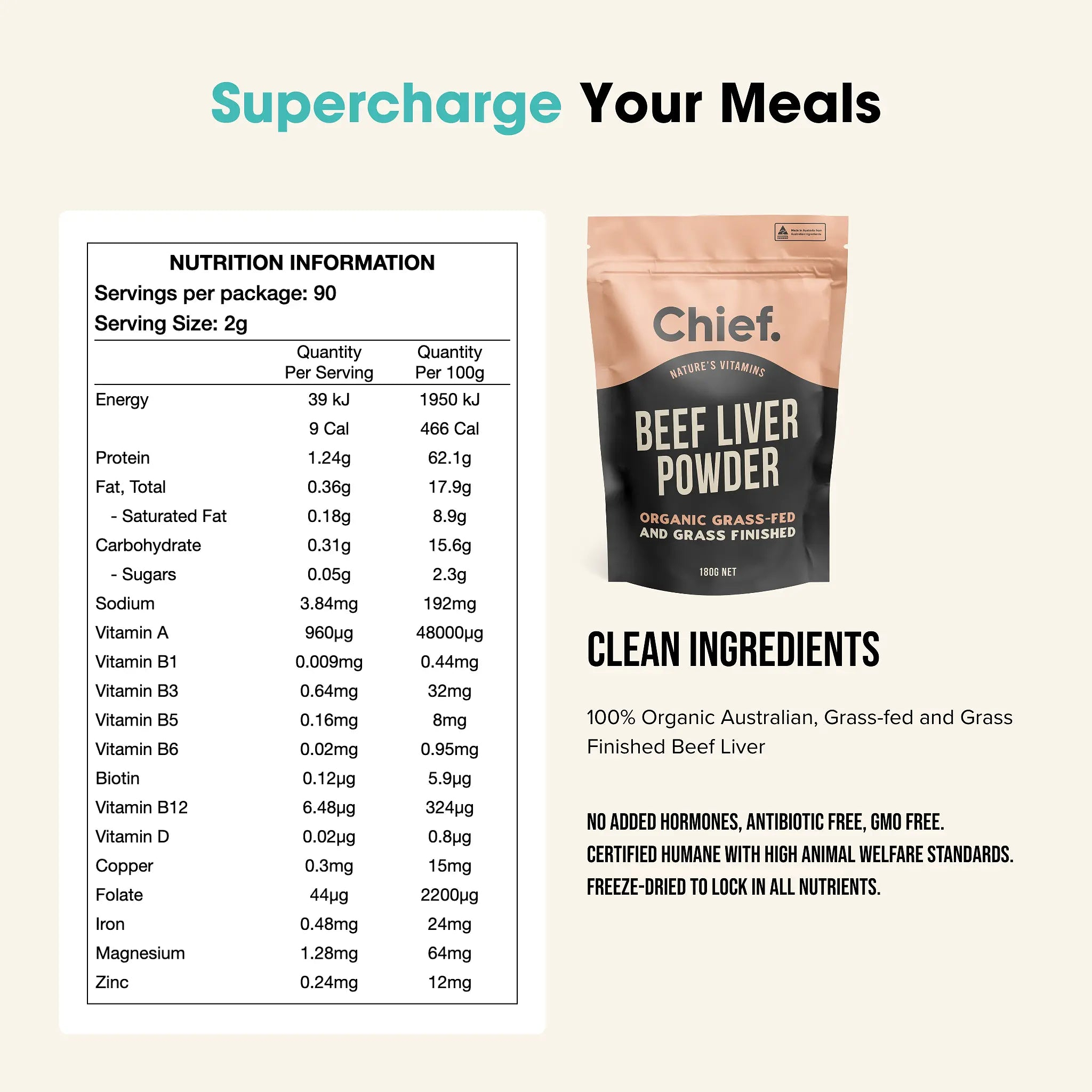 Organic Beef Liver Powder 120g