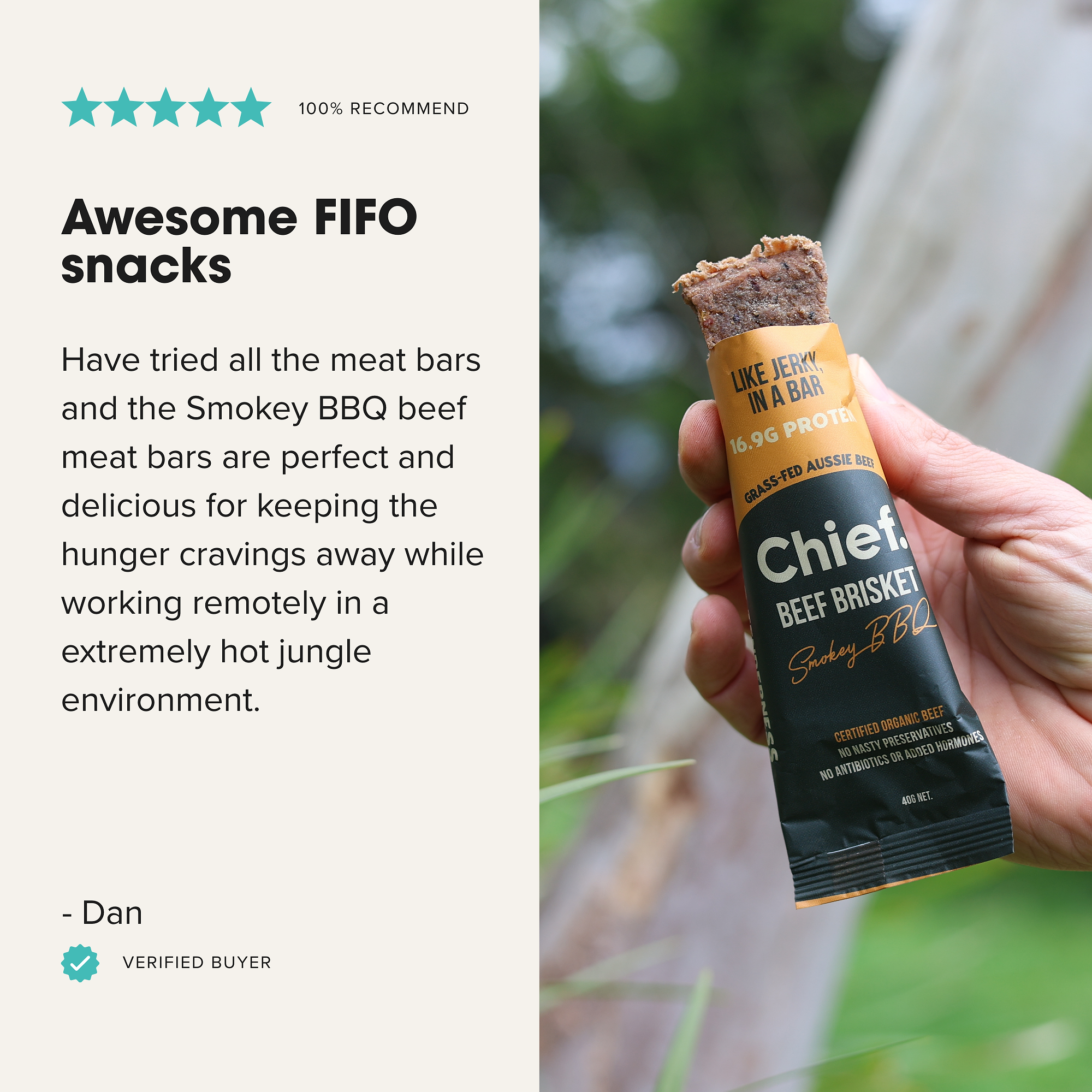 Organic Beef Bars - Smokey BBQ