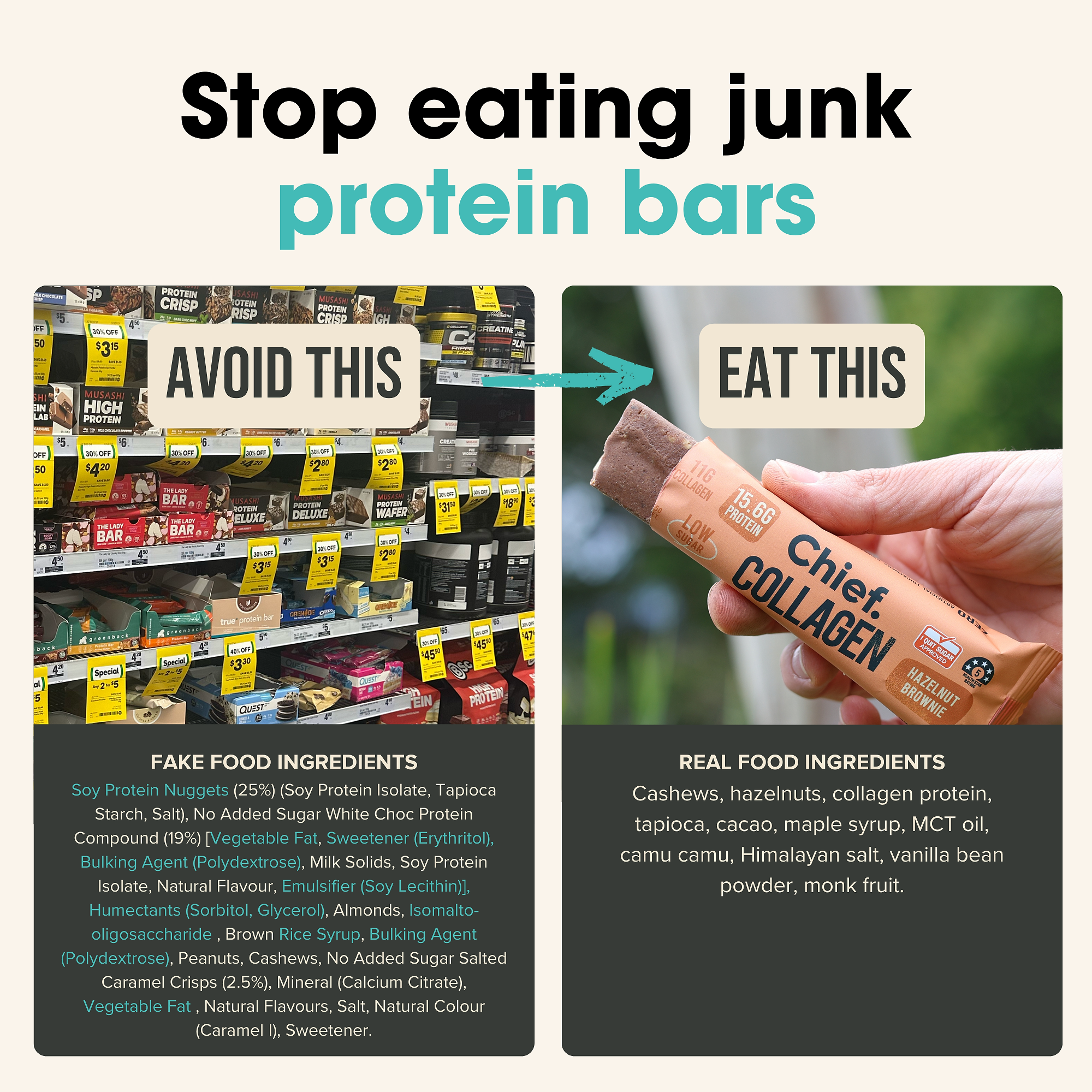 Collagen Protein Bars - Hazelnut Brownie (Batch Tested)