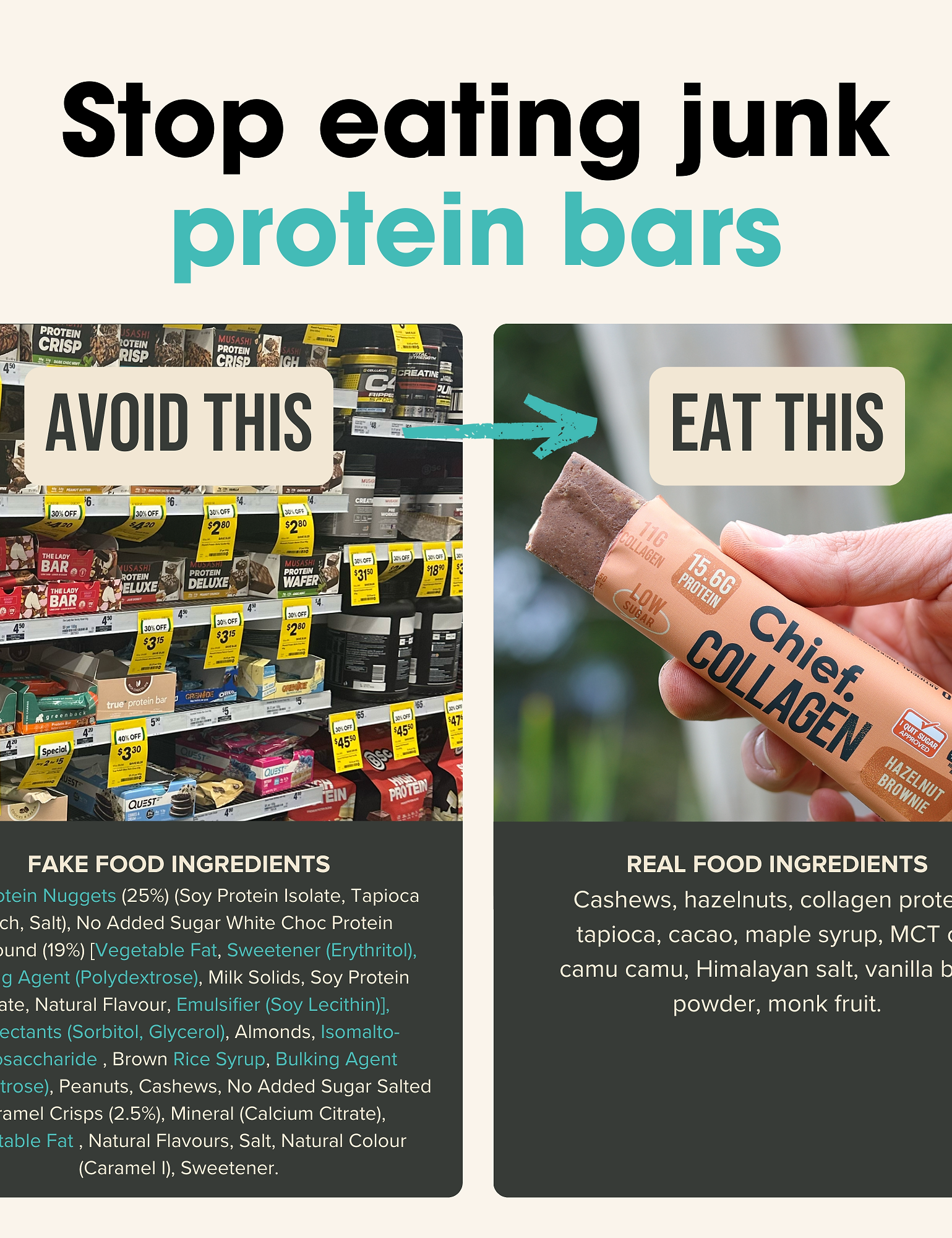 Collagen Protein Bars - Hazelnut Brownie (Batch Tested)