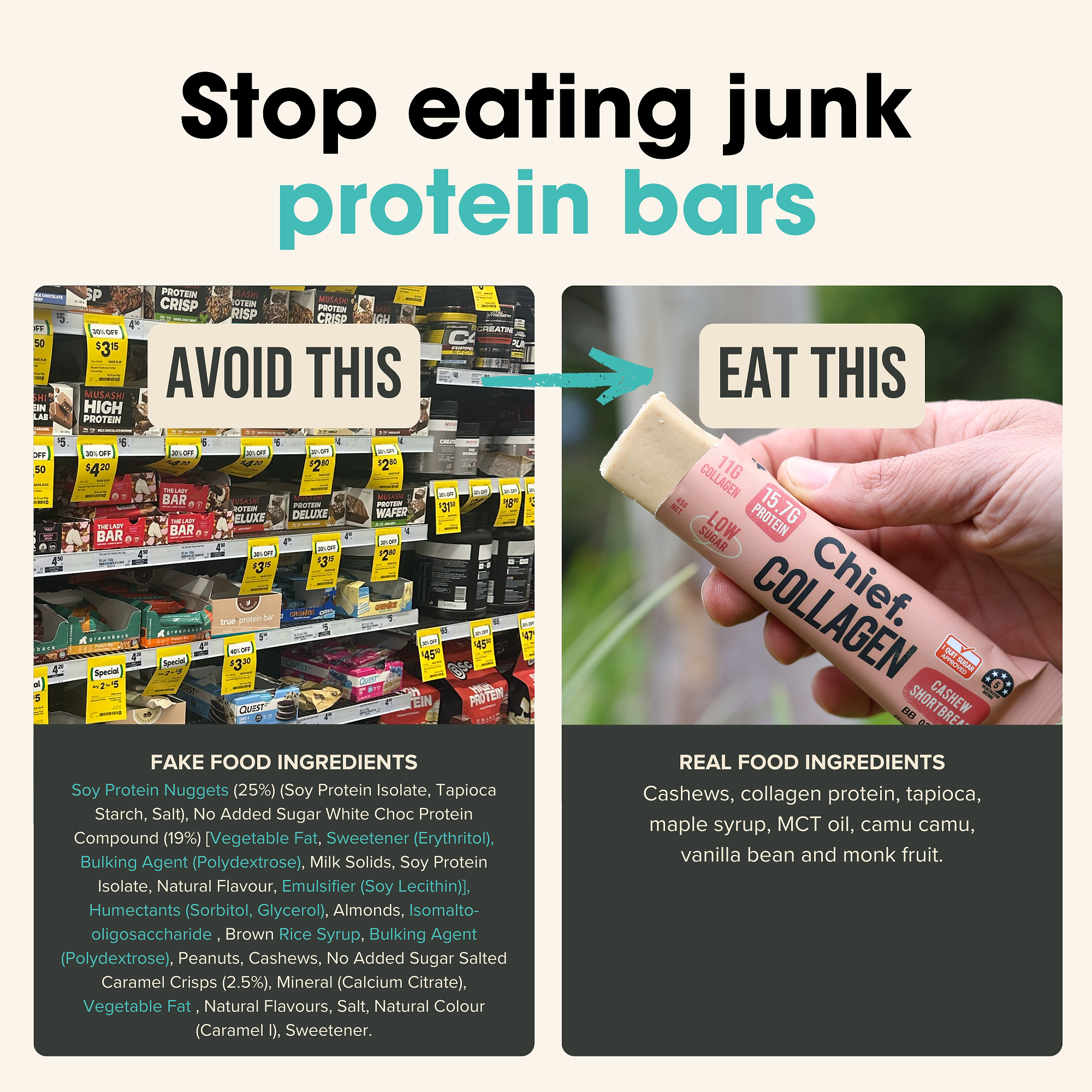Collagen Protein Bar - Cashew Shortbread