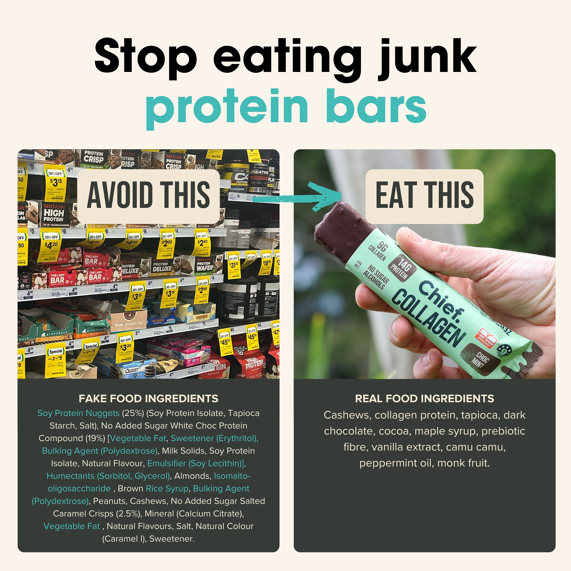 Collagen Protein Bars - Choc Mint