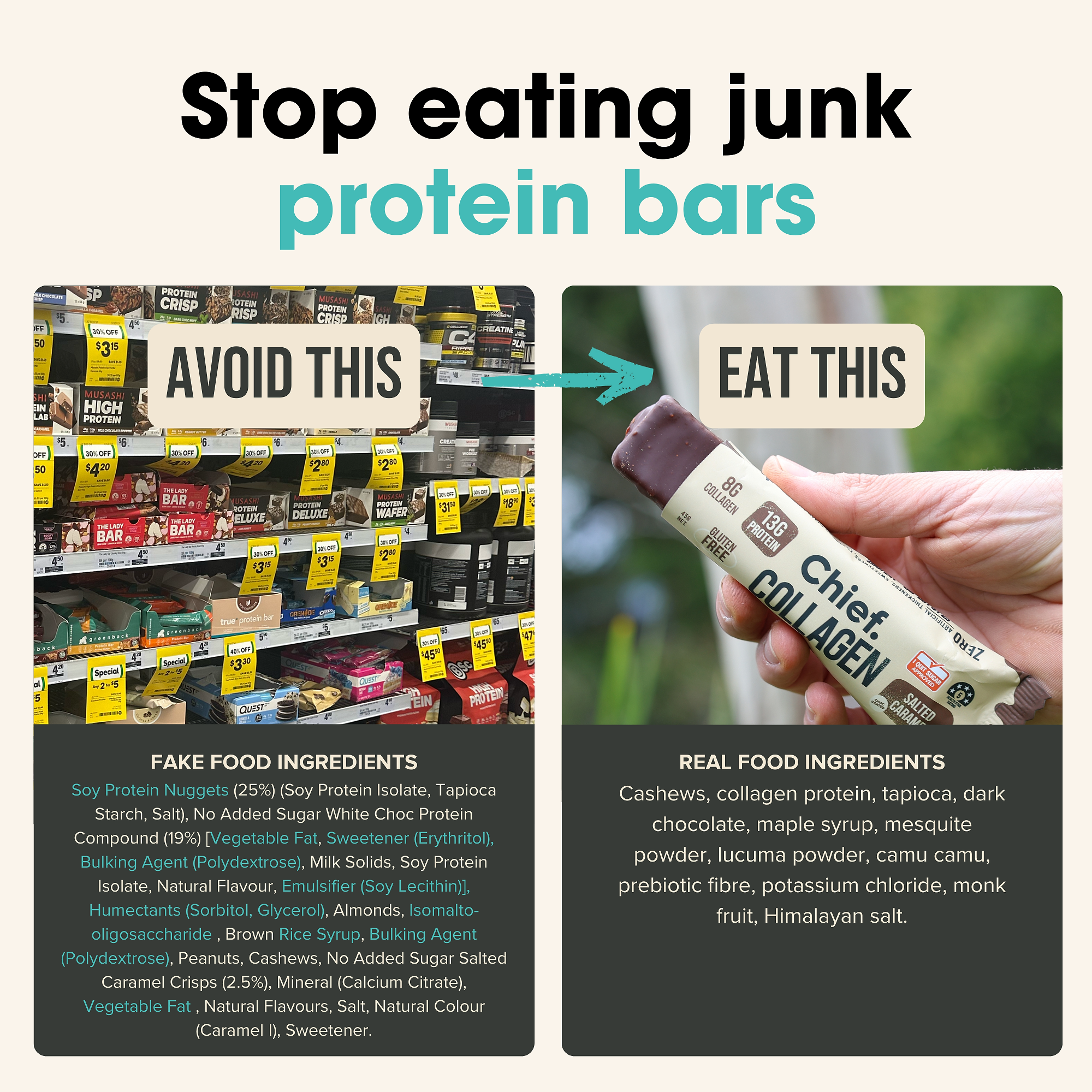 Collagen Protein Bars - Choc Salted Caramel