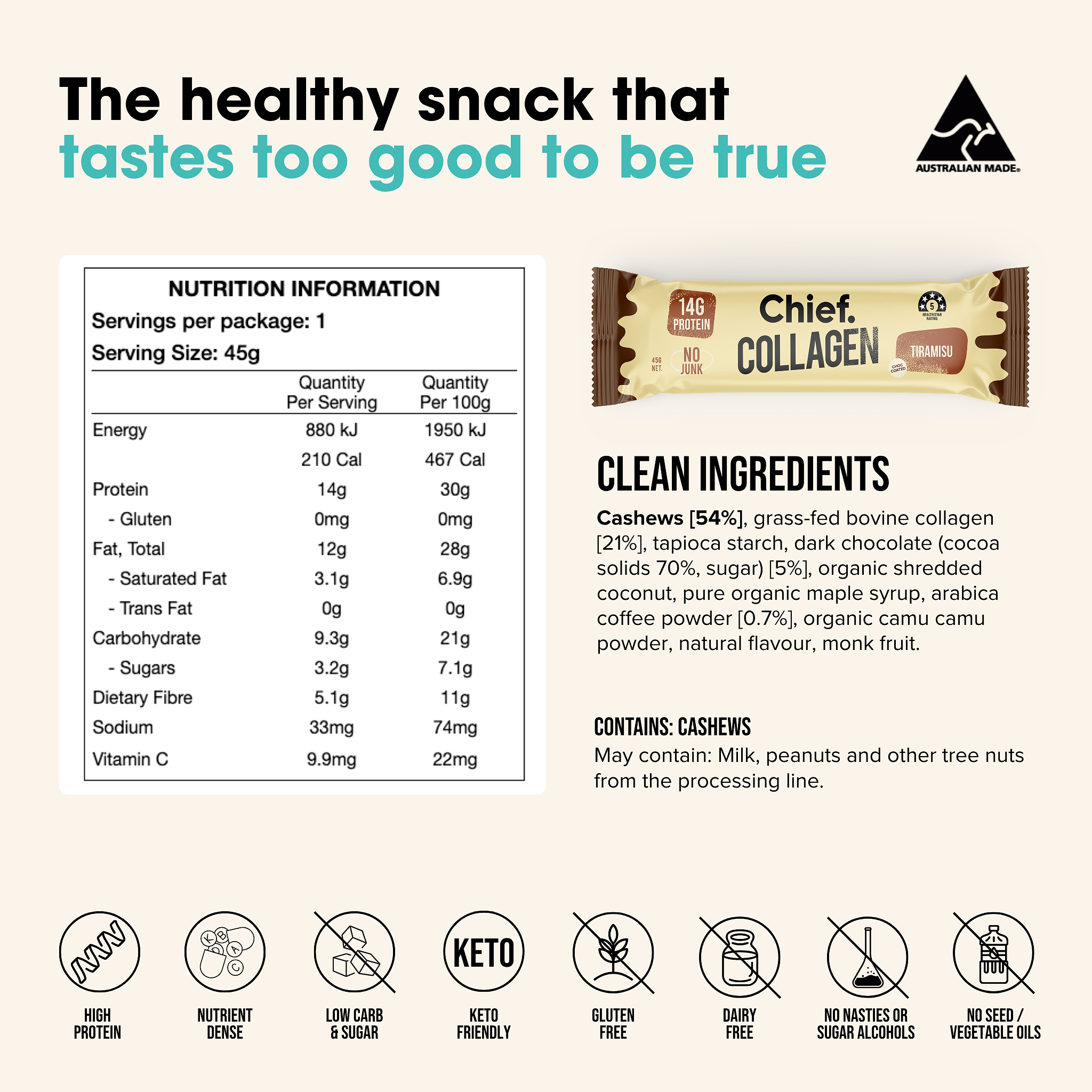 Collagen Protein Bars - Tiramisu