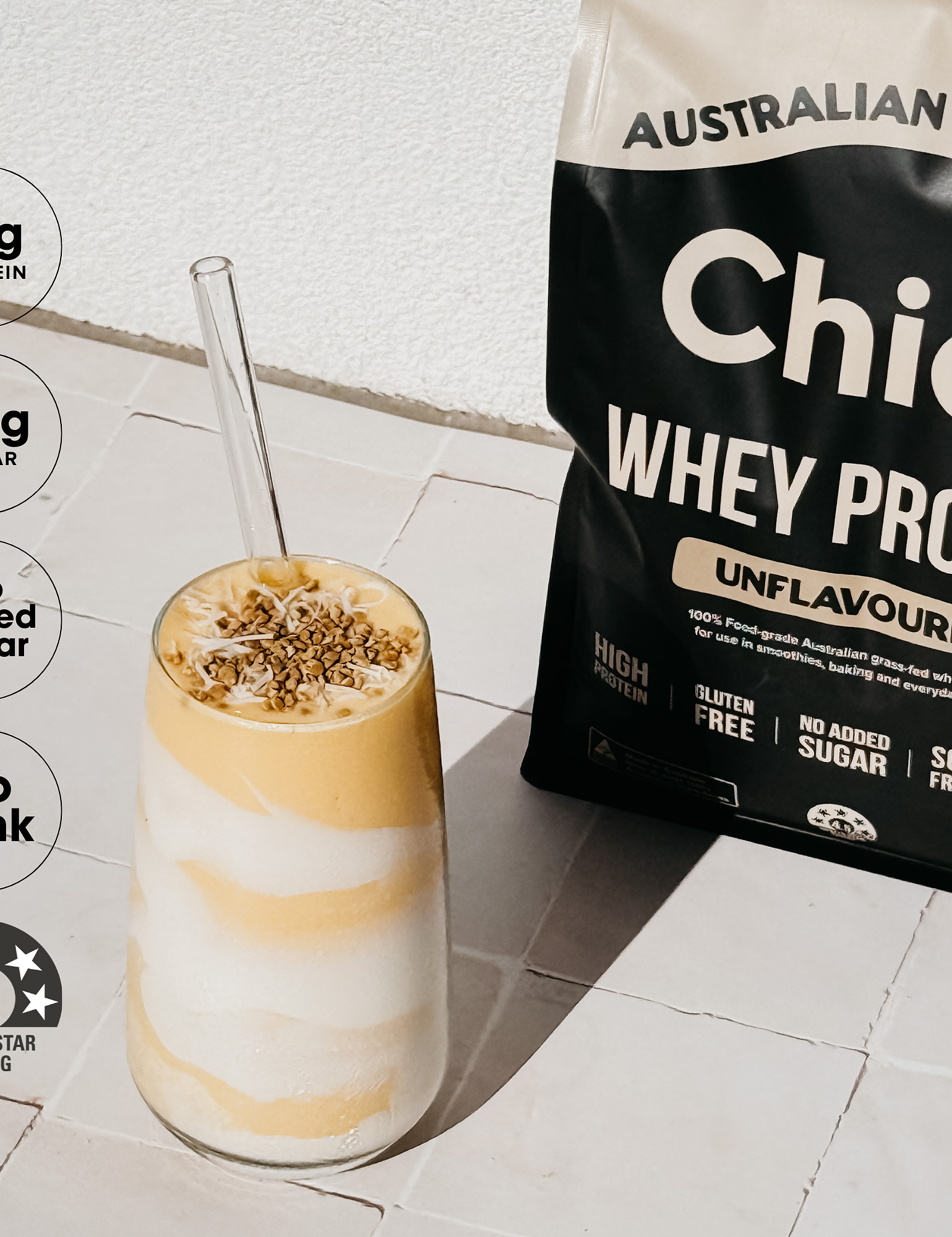 Grass-fed Whey Protein Powder - Unflavoured