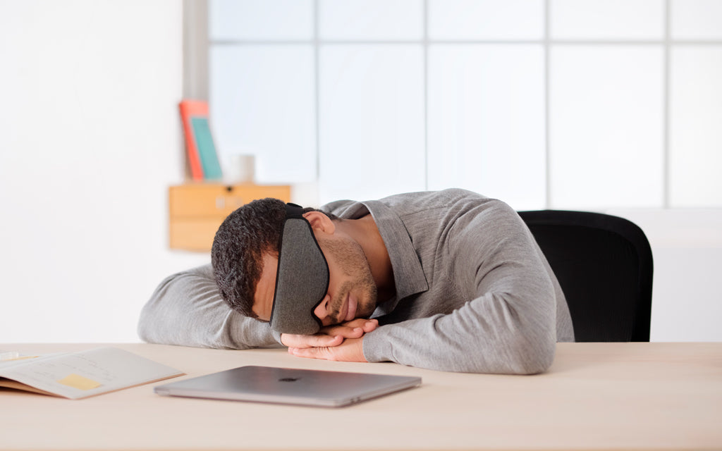 Boy using Eye Mask by Ostrichpillow