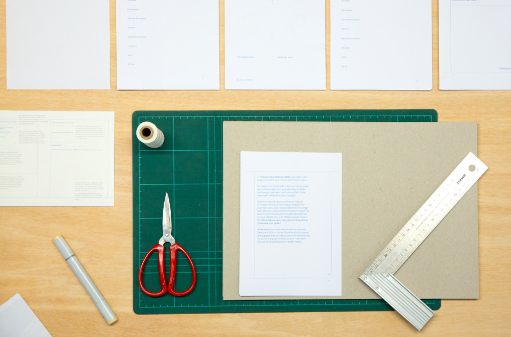 Work table with scissors