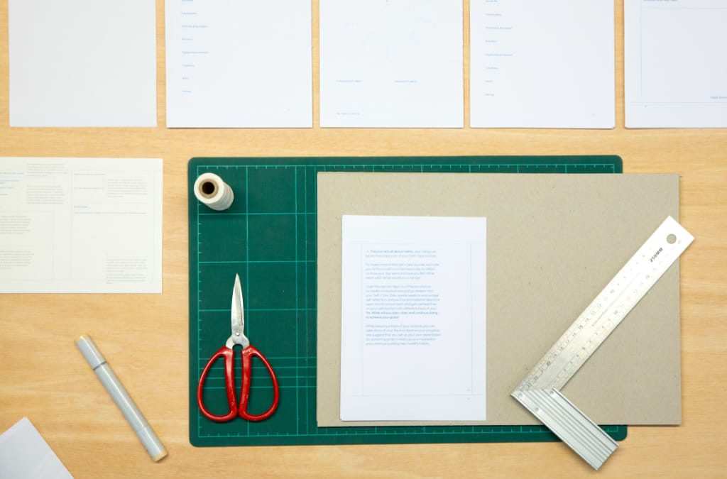 Work table with scissors