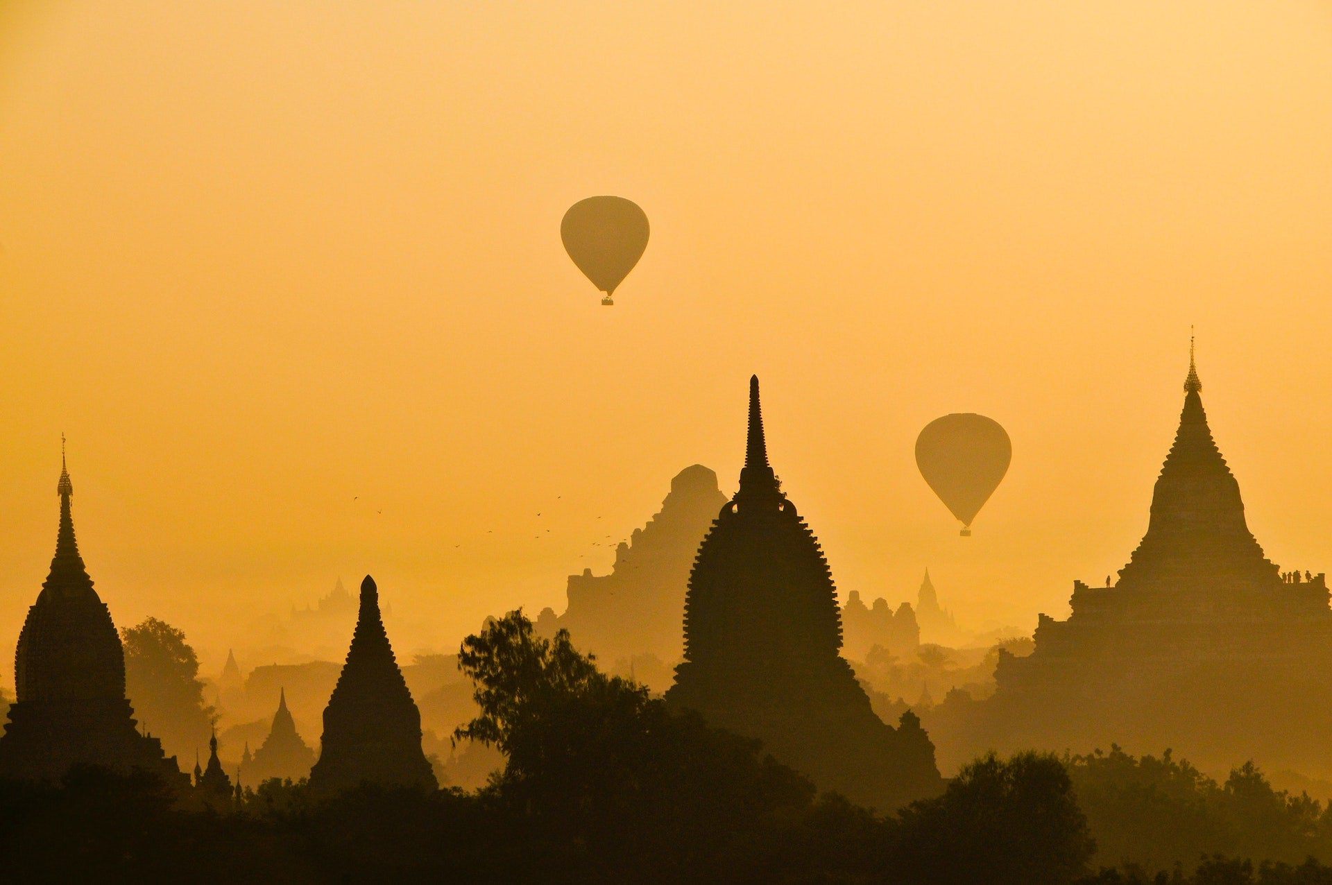 Hot air balloons over Indian sky