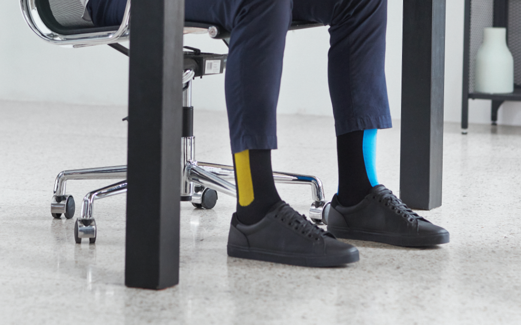 Feet with compression socks