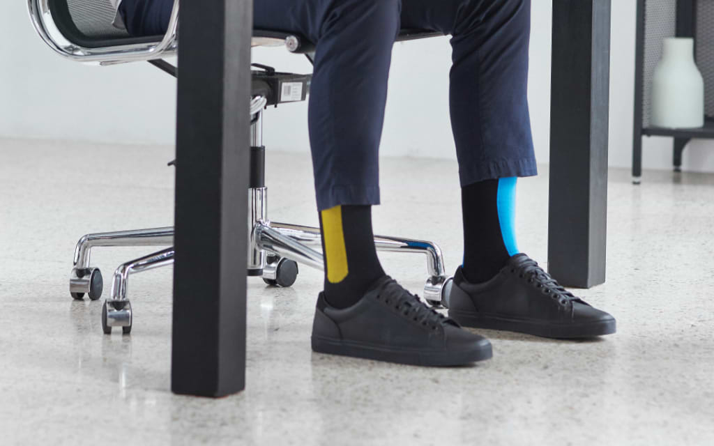 Feet with compression socks