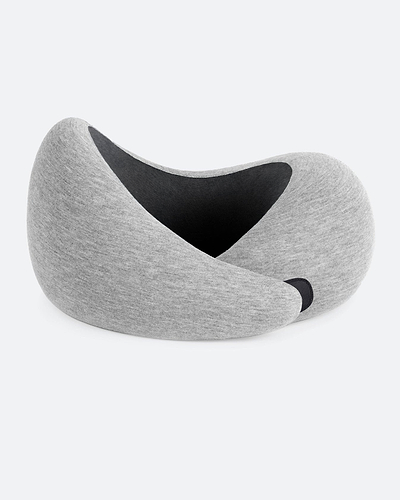 Gray neck pillow on a white background