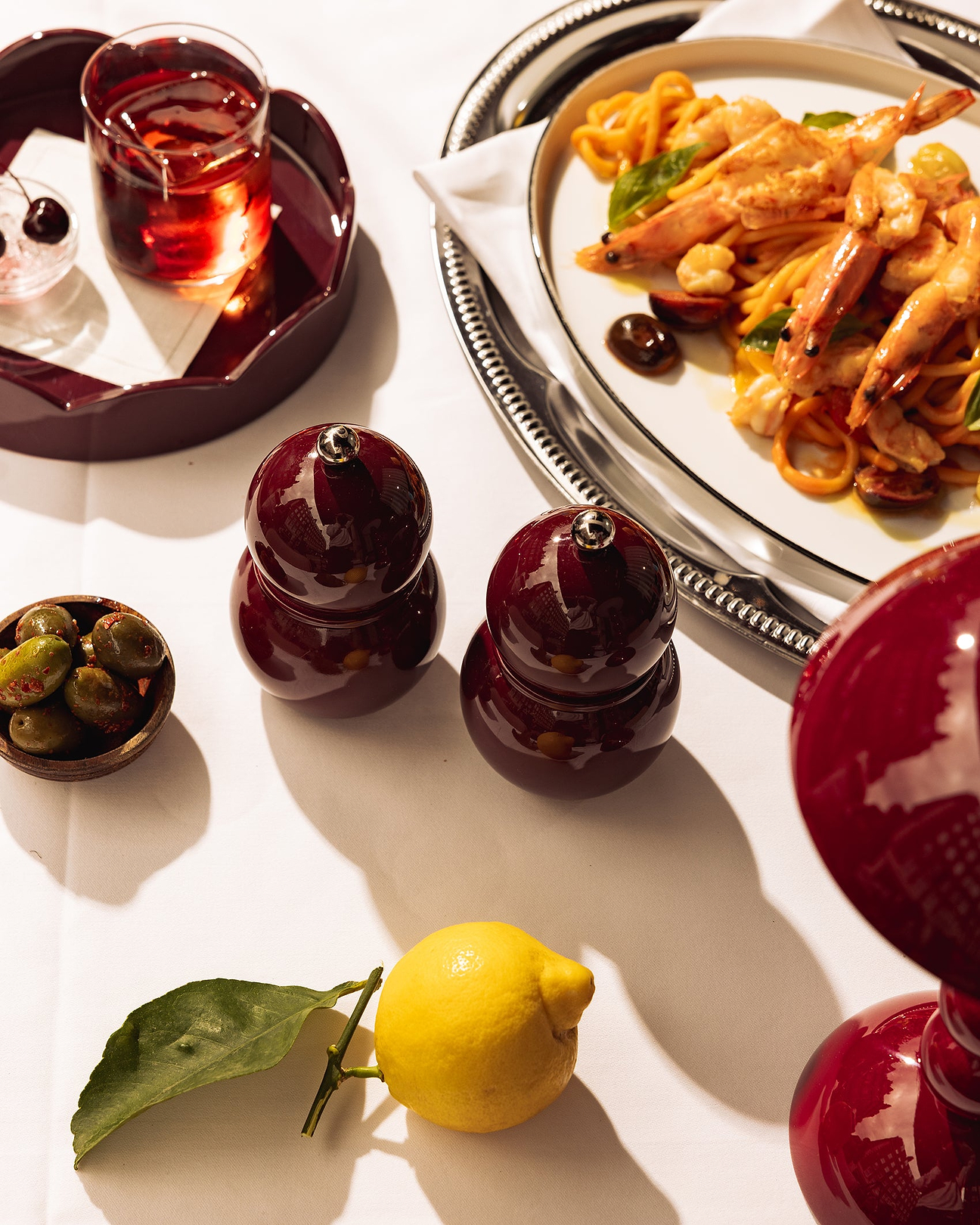 Addison Ross styled table setting on Nipotina's terrace in Mayfair