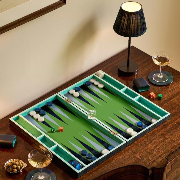Tartan Lacquer Backgammon Set