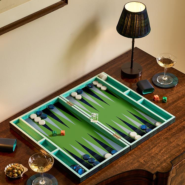 Tartan Lacquer Backgammon Set