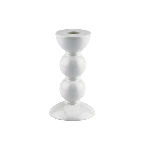 Middelgrote witte kloskandelaar - 14 cm