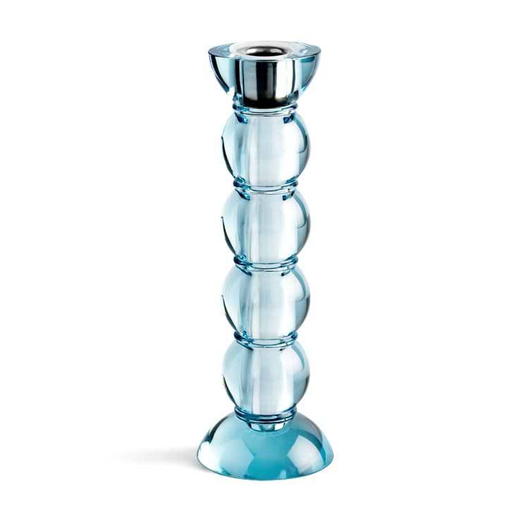 Icy Bobbin Candlestick Blue 23cm