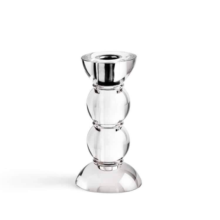 Icy Bobbin Candlestick Clear 14cm