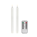 White Wax LED Candles - Set of 2