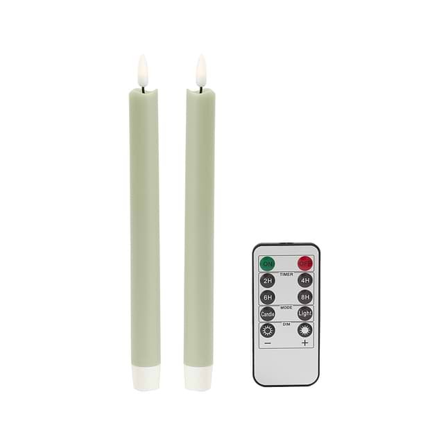 Grüne LED-Wachskerzen – 2er-Set