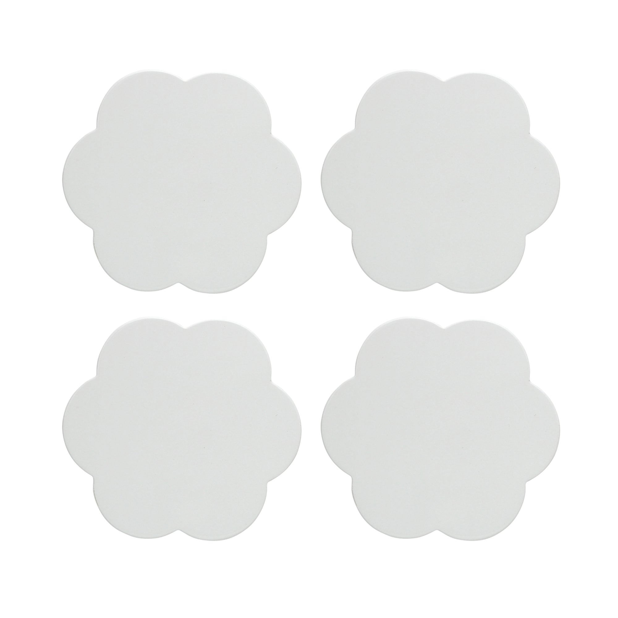 White Scallop Coasters – Set of 4