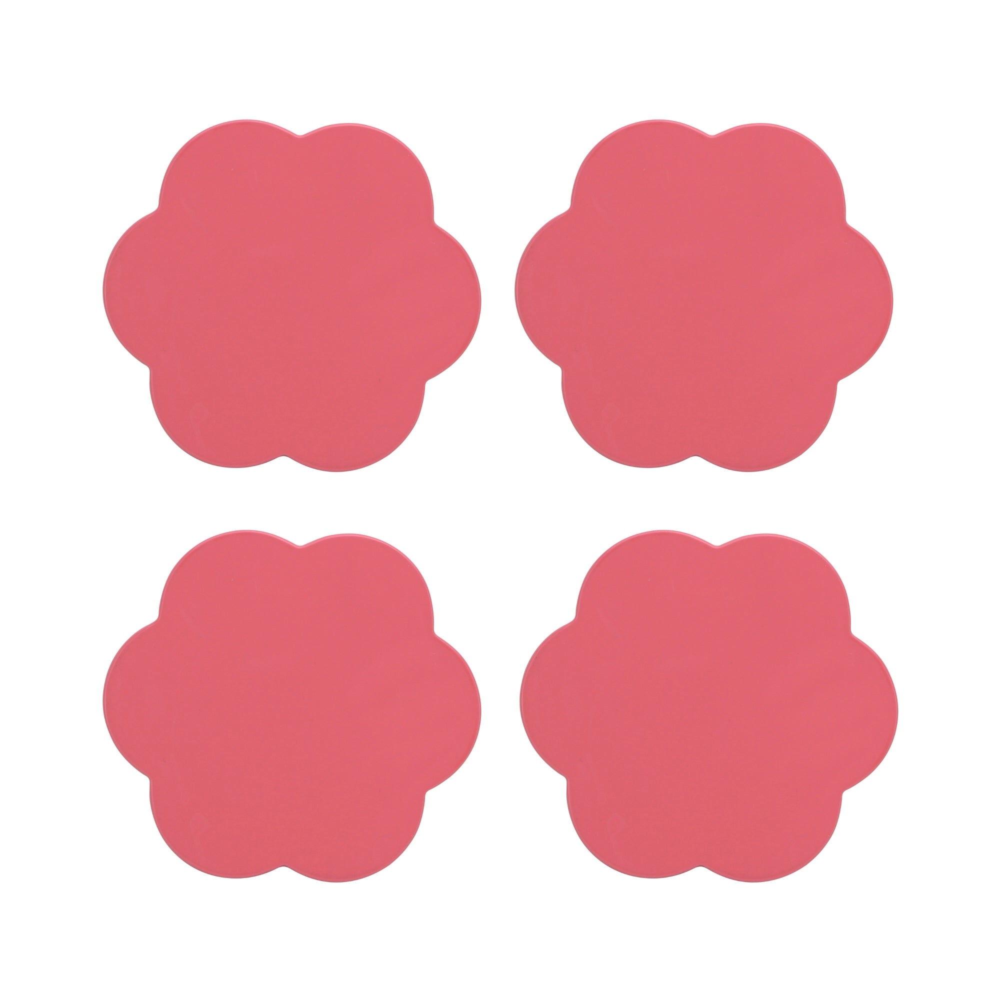 Vattenmelon rosa glasunderlägg – set om 4