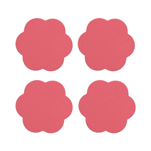 Vattenmelon rosa glasunderlägg – set om 4